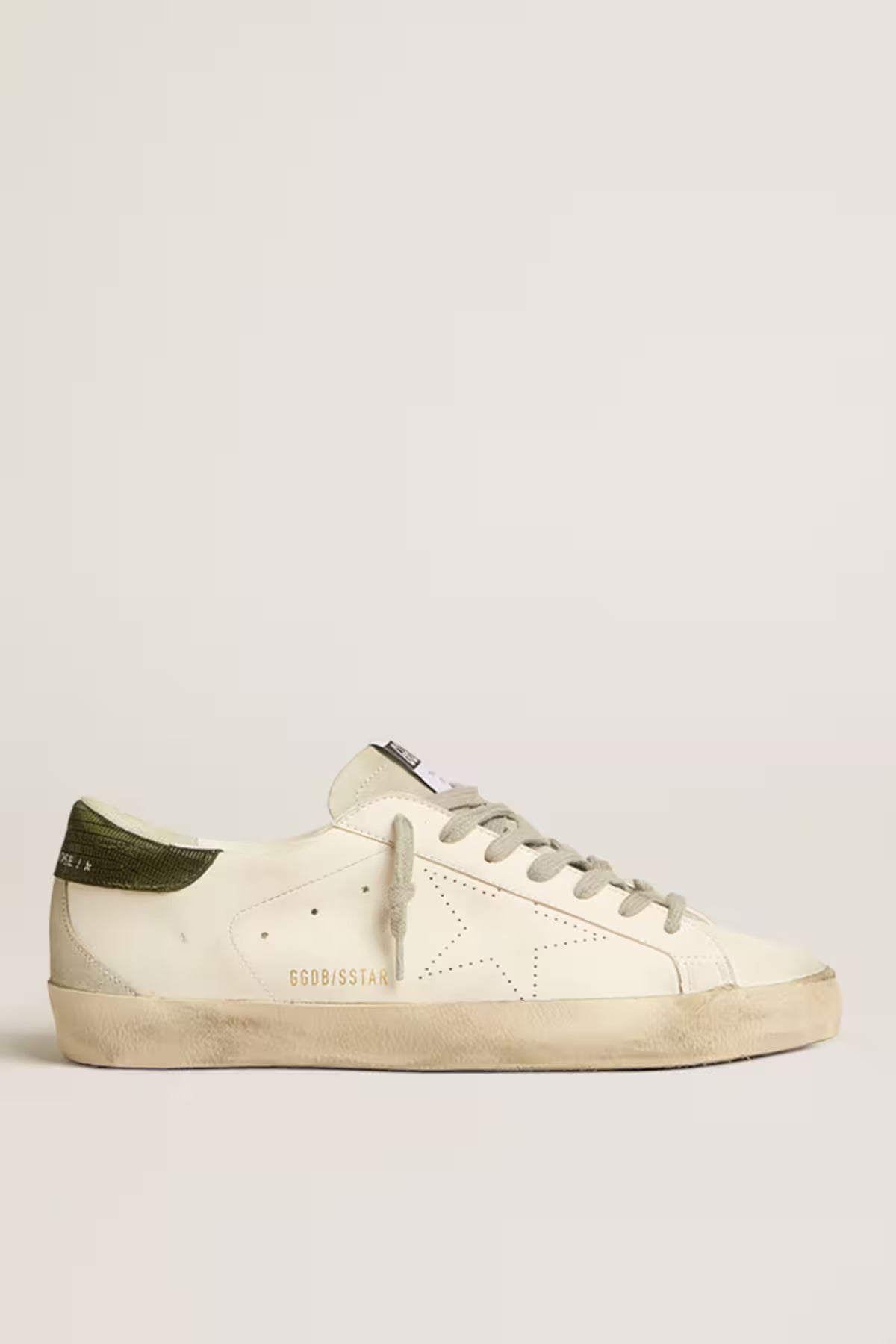Golden Goose Heren Bio-based Super-Star met geperforeerde ster en groene hieltab
