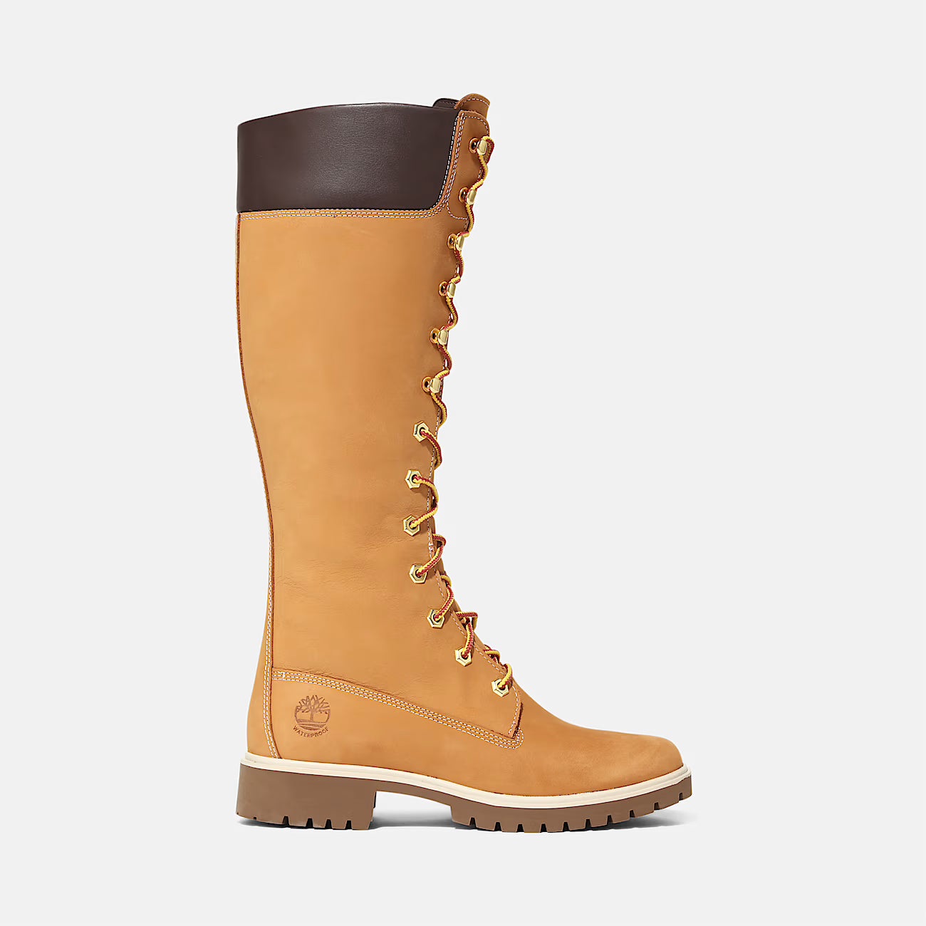 Premium 14-Inch Lace-Up Waterproof Boot for Women in Yellow