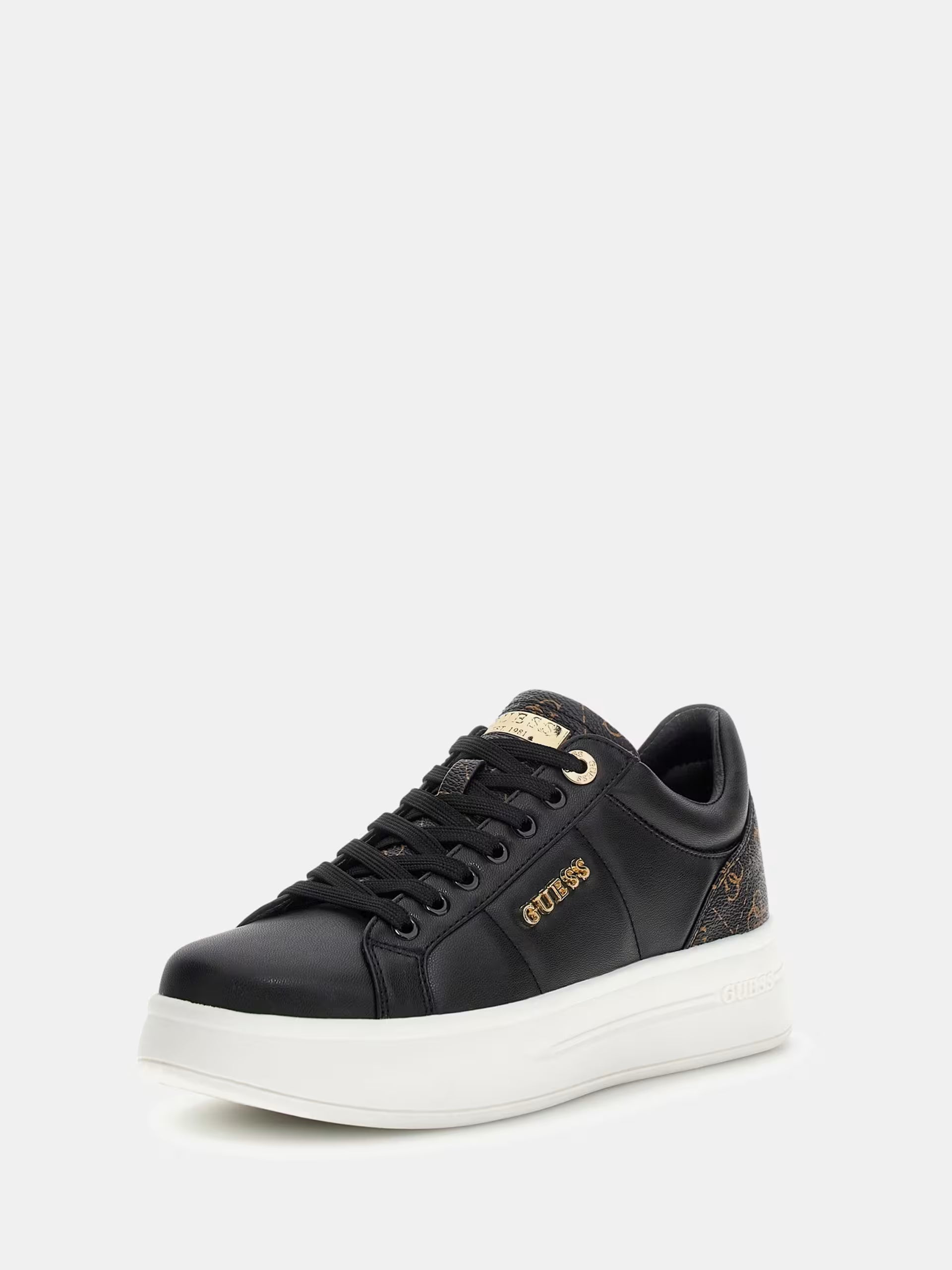 Zapatilla de cuero genuino Welli para mujer Guess