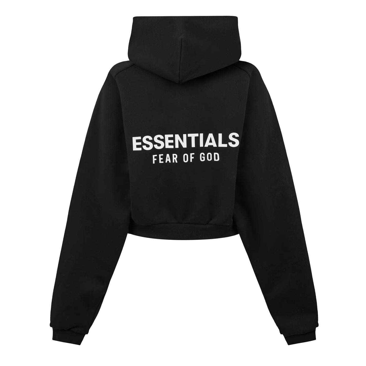 Sudadera con capucha Fear of Gods Essentials con logo trasero sobre la cabeza