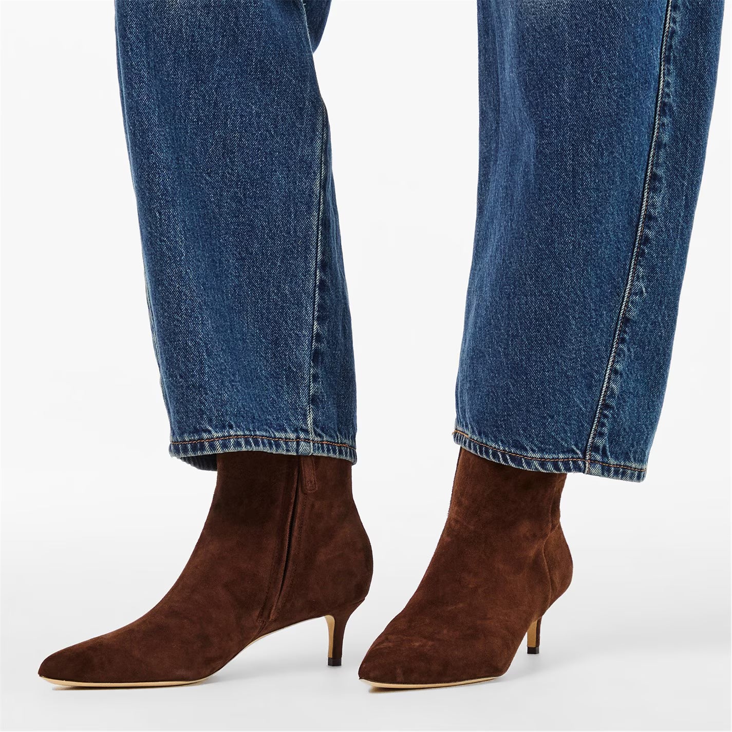 Botines de tacón de cuero genuino para mujer Ralph Lauren