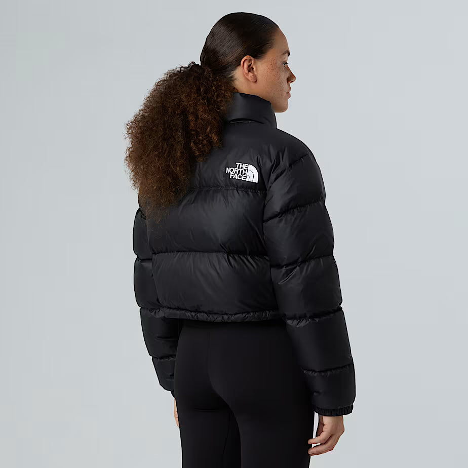 The North Face Dames Nuptse Korte Jas TNF Zwart-TNF Zwart-Gerecyclede Dons