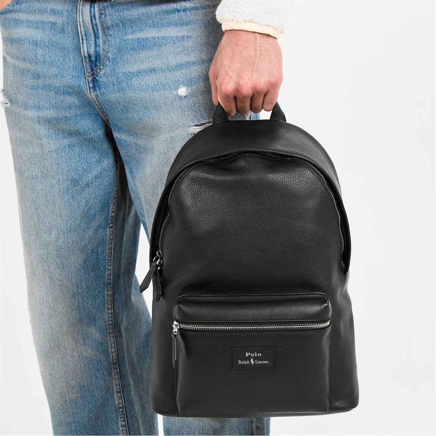 Men's Pebble Leather Dome Backpacks
