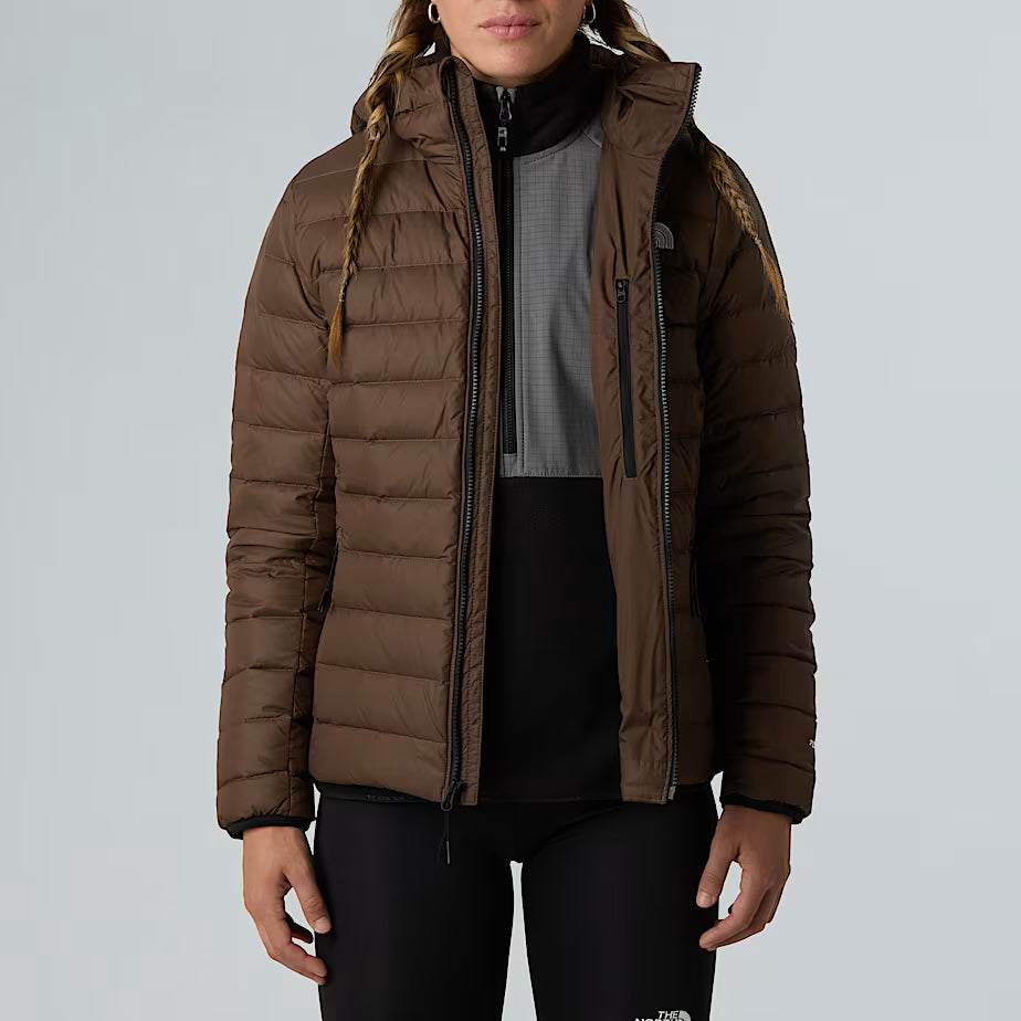 The North Face Dames Klassiek Gewatteerd Jack met Capuchon Smokey Brown