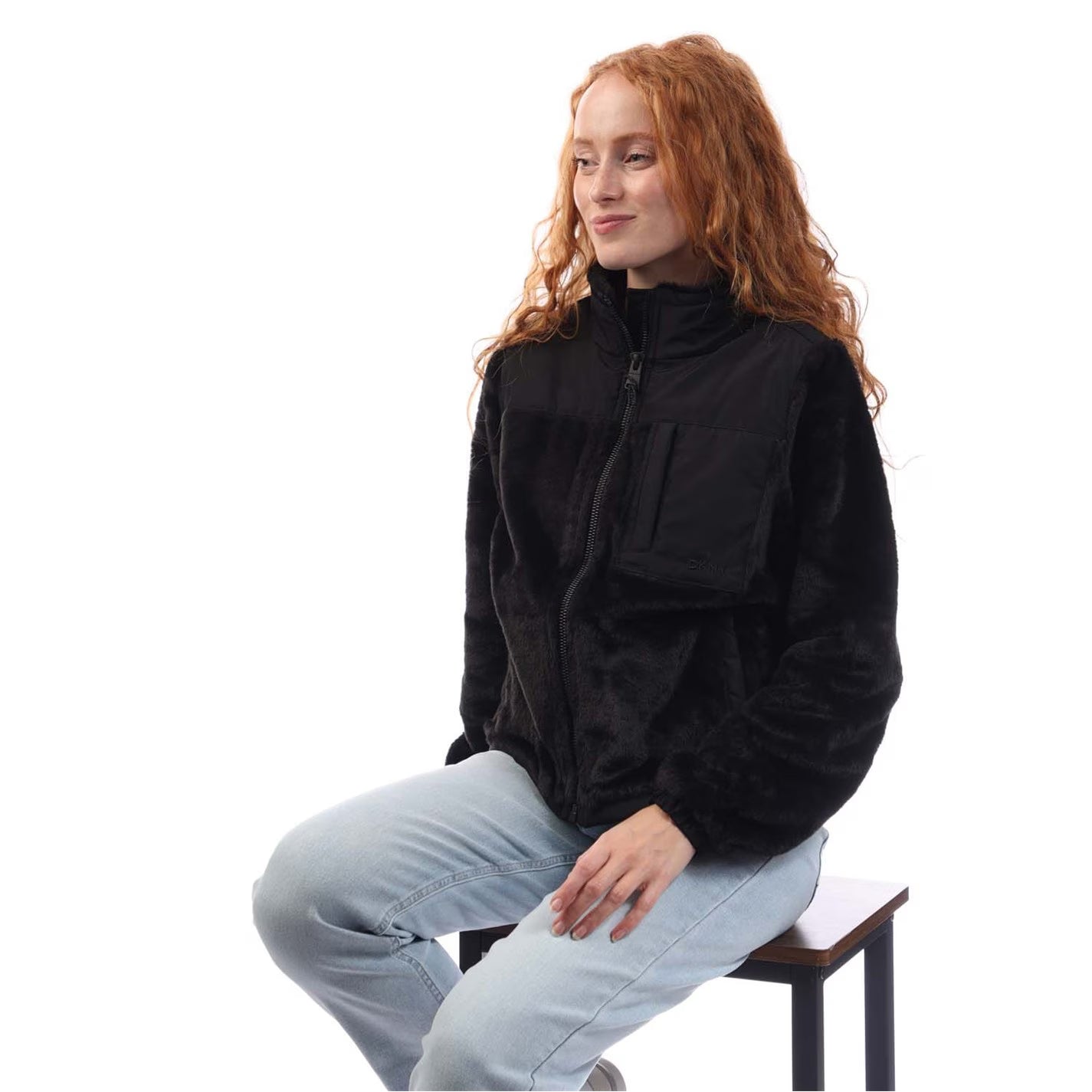 Chaqueta de transición con forro de peluche y cremallera completa DKNY