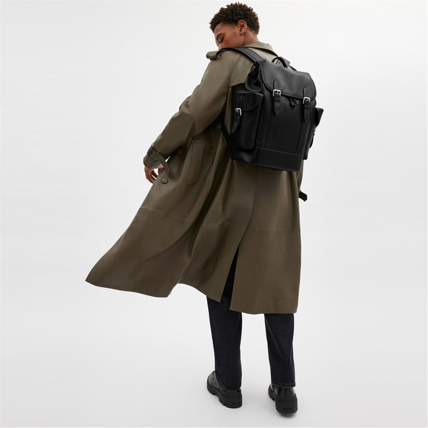 Mochila de cuero con enganche Coach