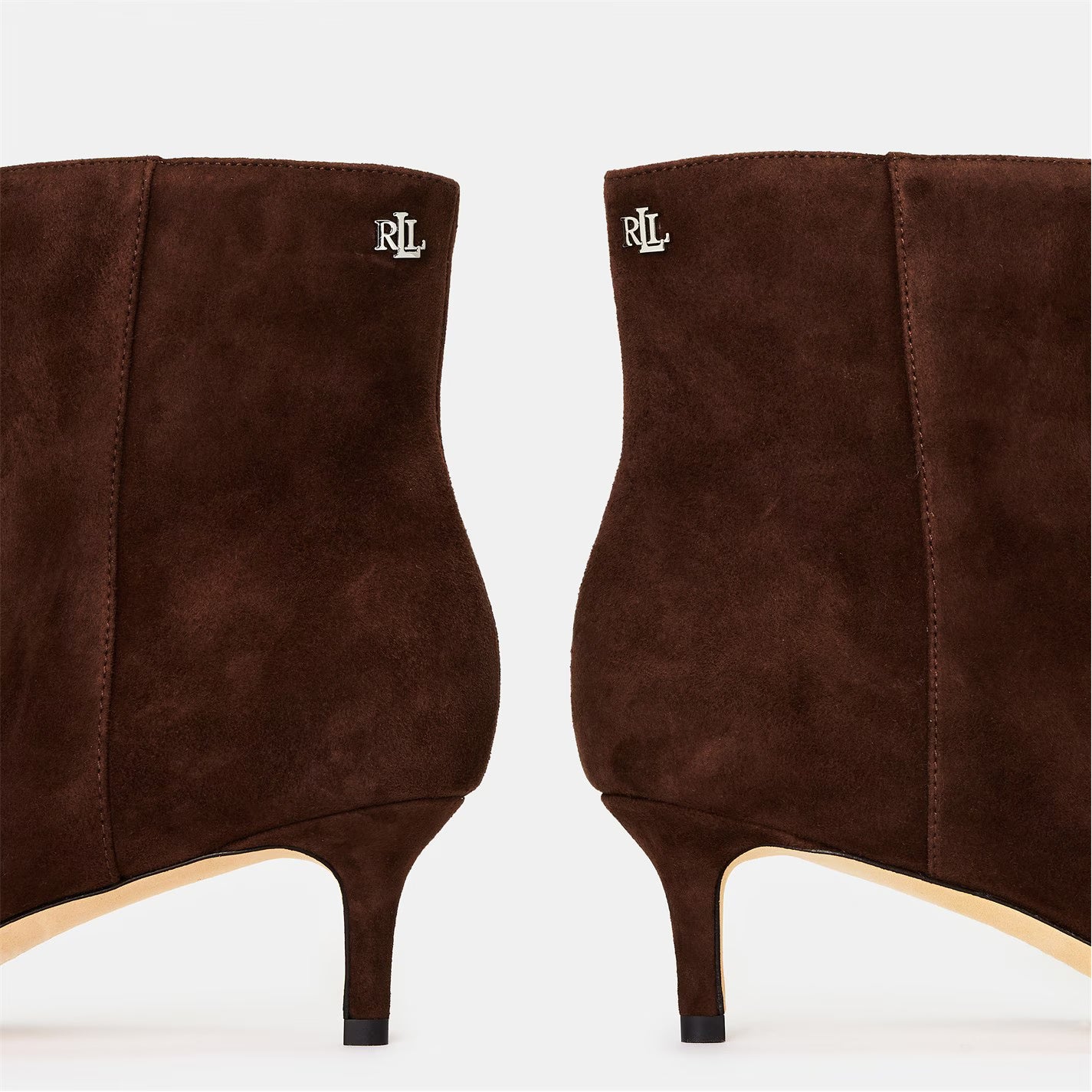 Botines de tacón de cuero genuino para mujer Ralph Lauren