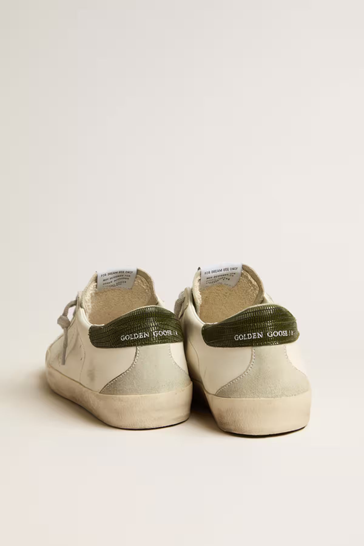 Golden Goose Heren Bio-based Super-Star met geperforeerde ster en groene hieltab