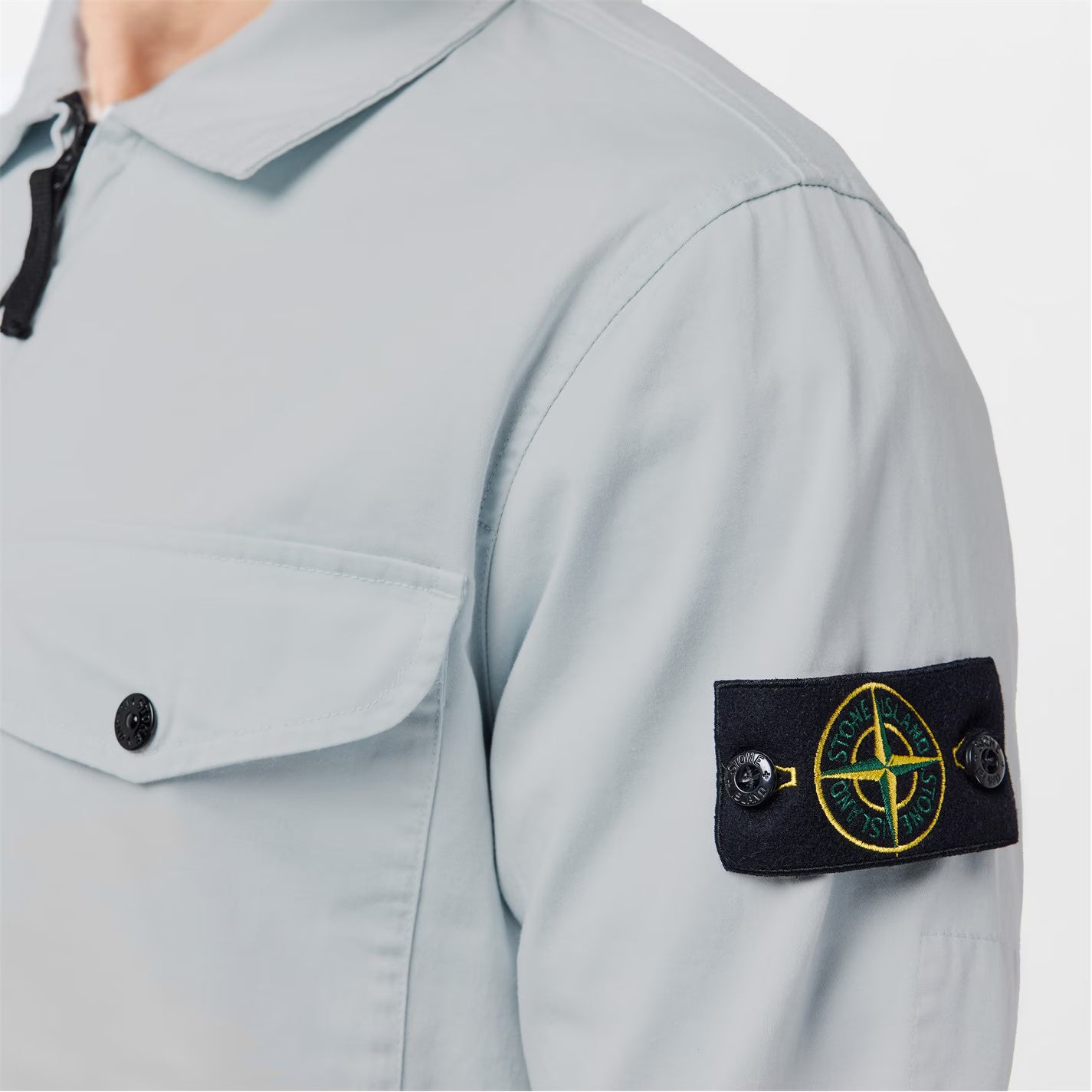 Sobrecamisa de algodón con cremallera Stone Island