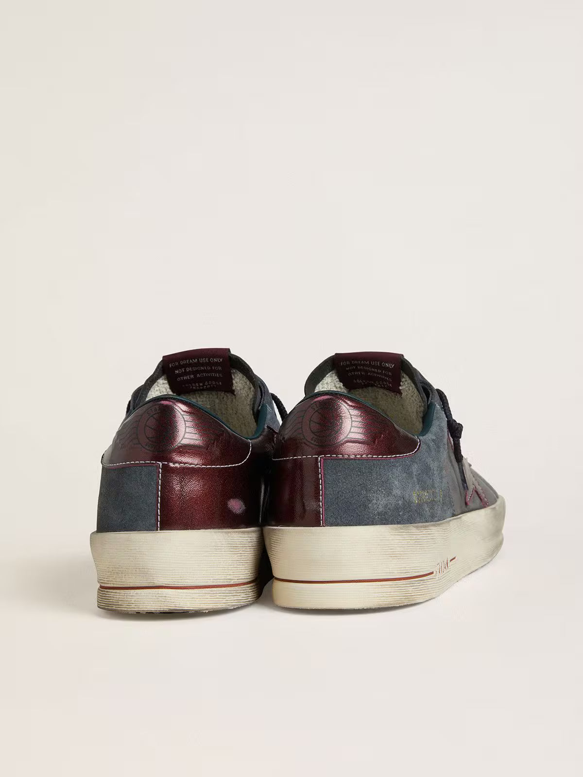 Golden Goose Heren Stardan LTD in antraciet nubuck en blauw suède met metalen leren ster