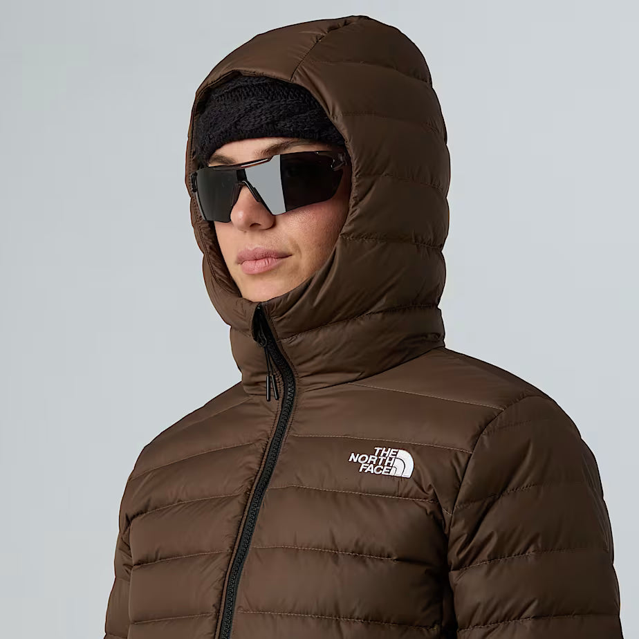 The North Face Dames Klassiek Gewatteerd Jack met Capuchon Smokey Brown