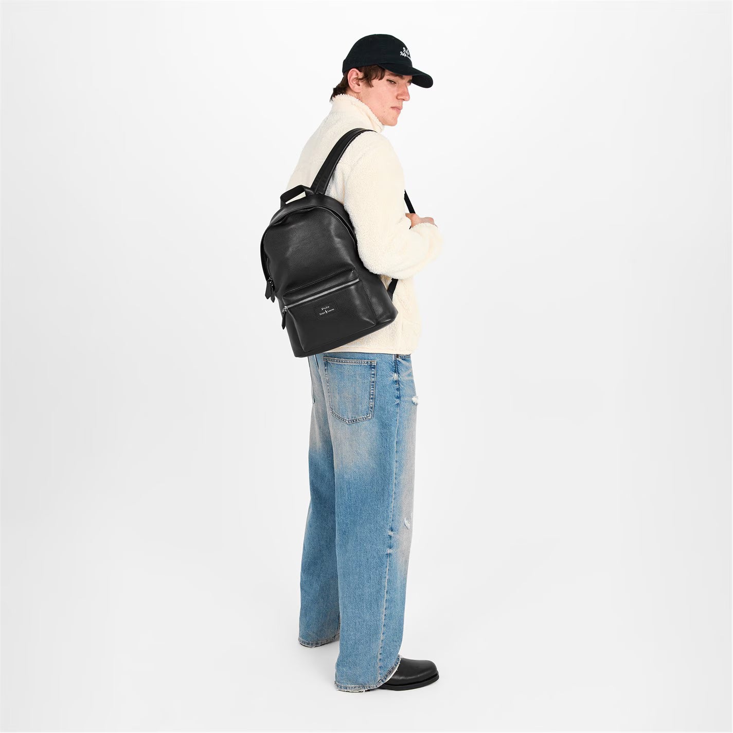 Men's Pebble Leather Dome Backpacks