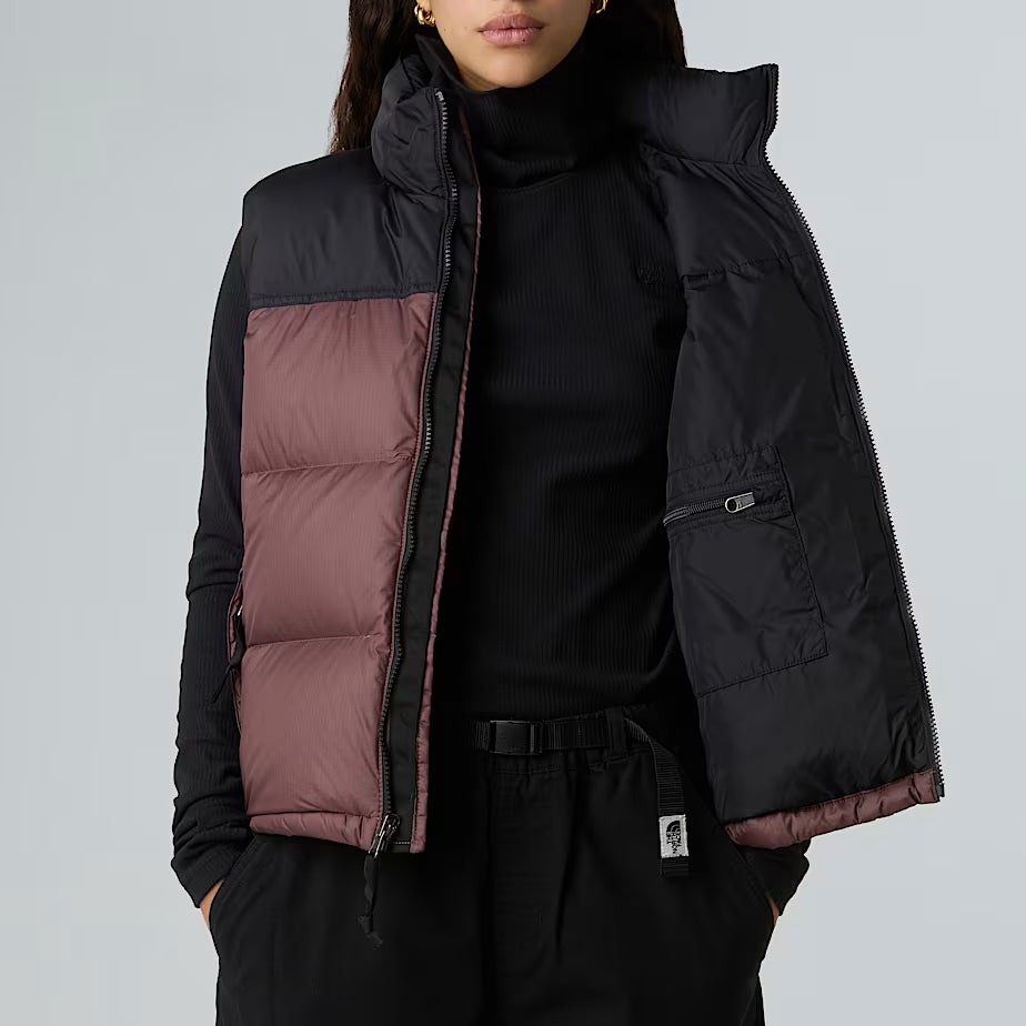 The North Face Damen 1996 Retro Nuptse Daunenweste Tawny Quartz-TNF Schwarz