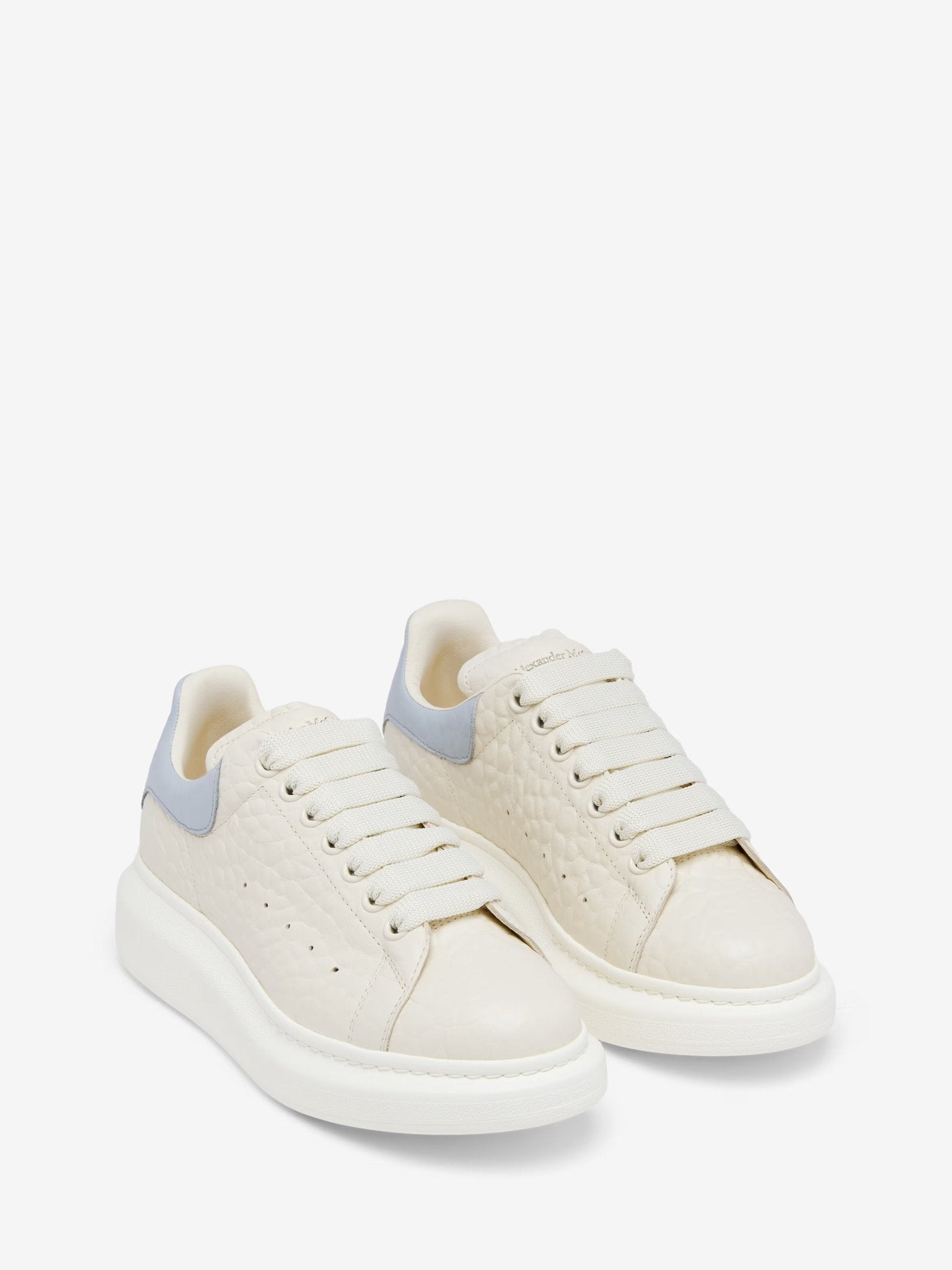Alexander McQueen Women's Oversized Sneaker in Off White/Light Blue - Dani Dyers