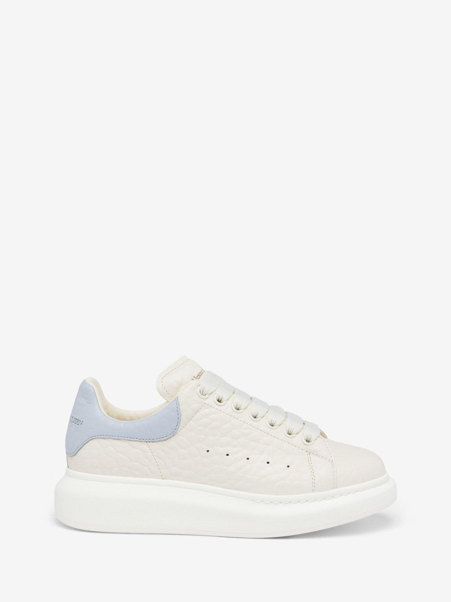 Alexander McQueen Women's Oversized Sneaker in Off White/Light Blue - Dani Dyers
