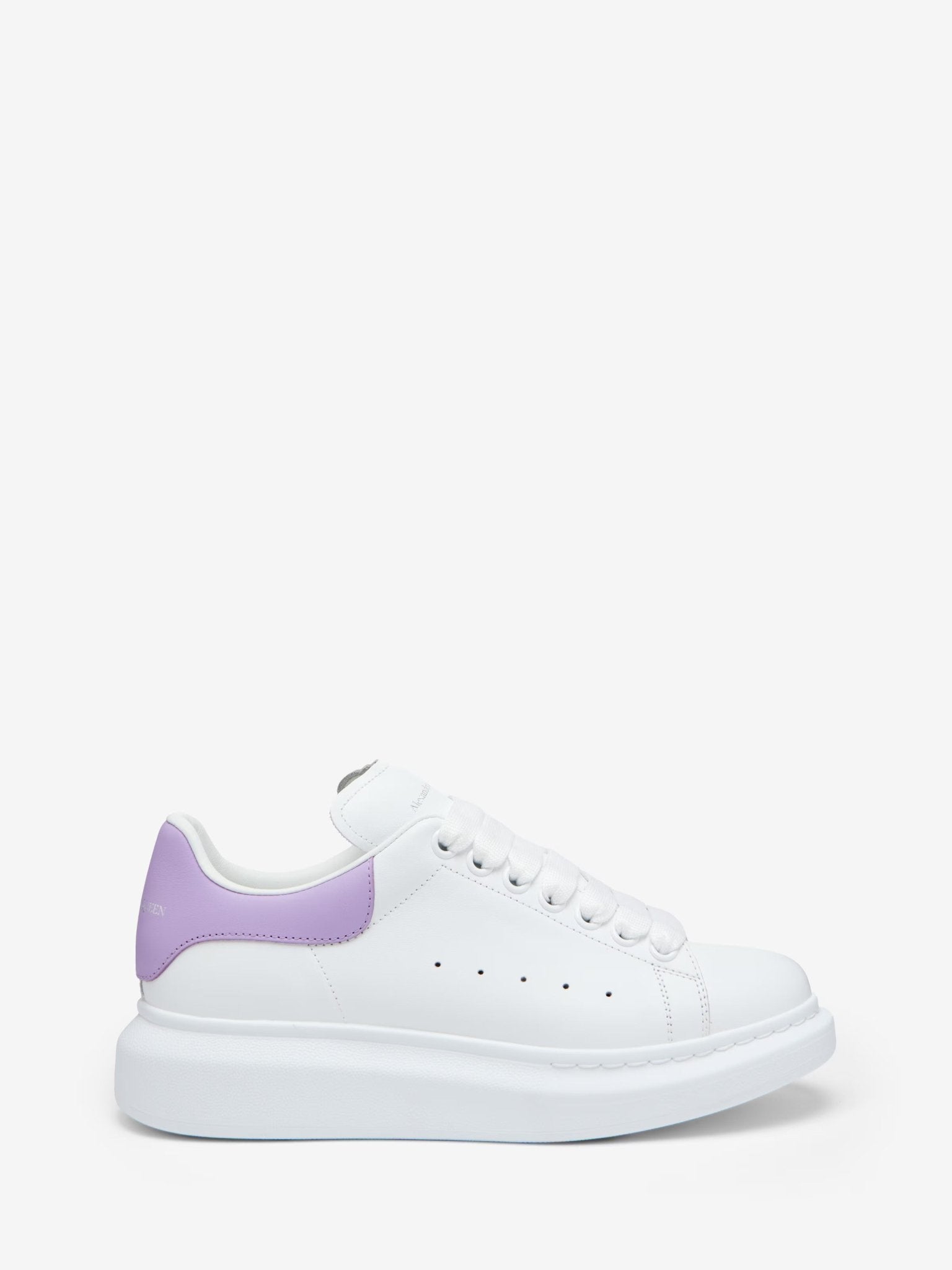 Alexander McQueen Women's Oversized Sneaker in White/Lilac - Dani Dyers