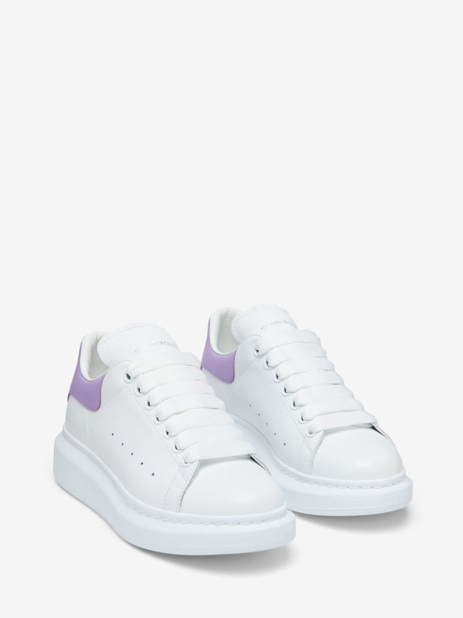 Alexander McQueen Women's Oversized Sneaker in White/Lilac - Dani Dyers
