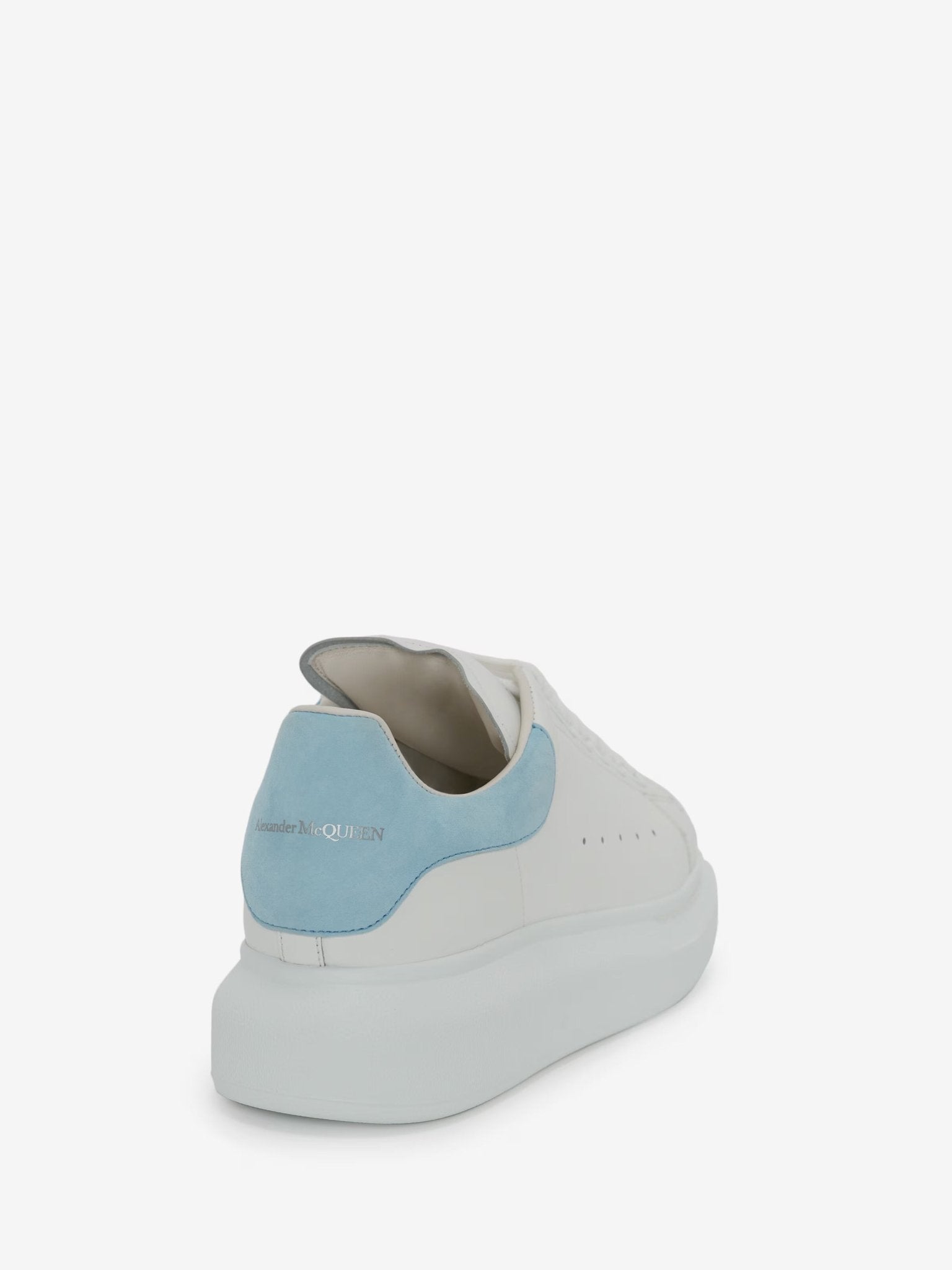 Alexander McQueen Women's Oversized Sneaker in White/Powder Blue - Dani Dyers