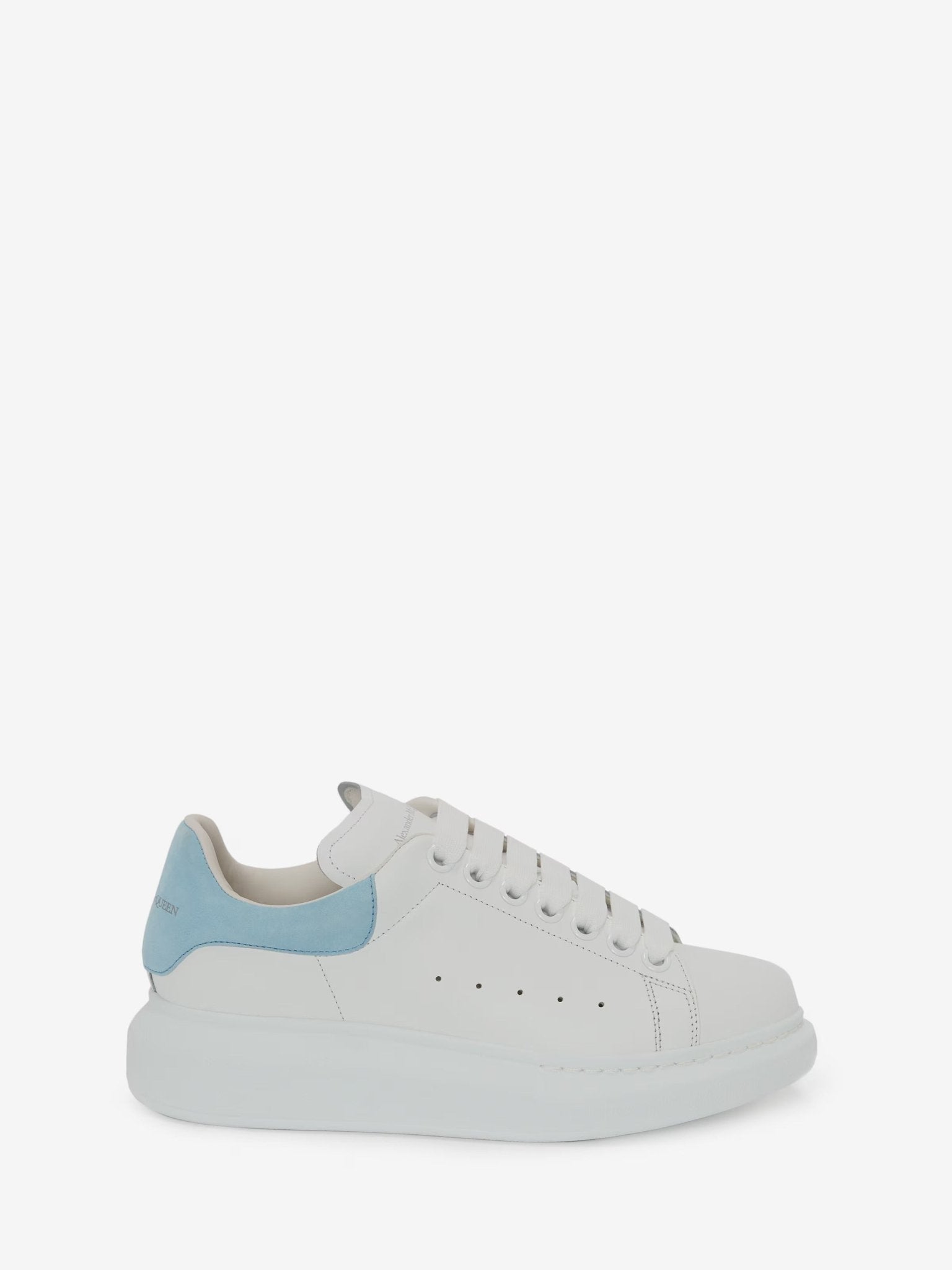 Alexander McQueen Women's Oversized Sneaker in White/Powder Blue - Dani Dyers