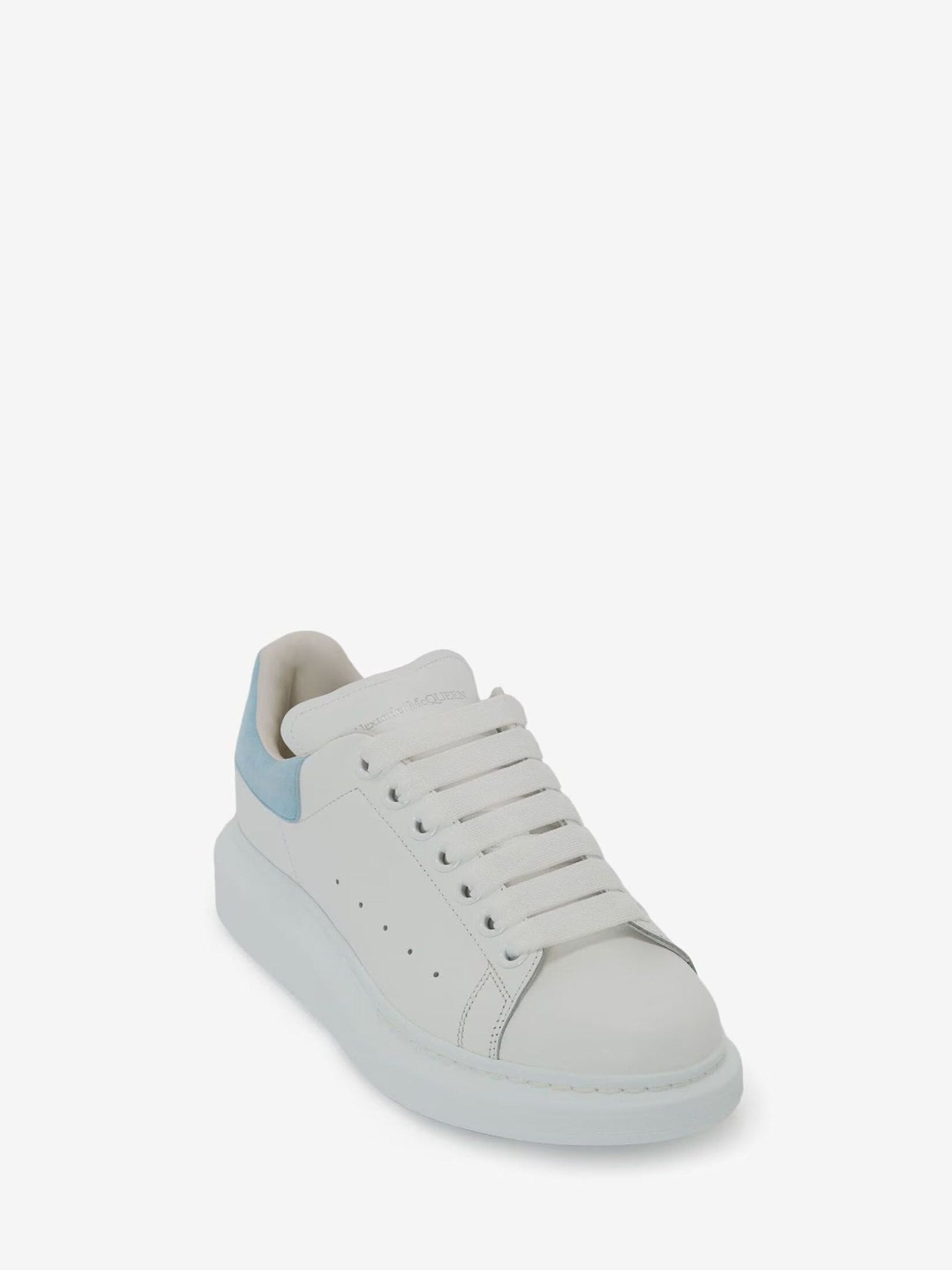 Alexander McQueen Women's Oversized Sneaker in White/Powder Blue - Dani Dyers