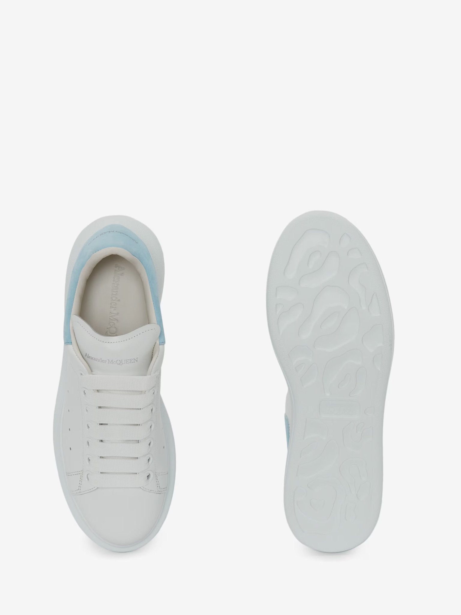 Alexander McQueen Women's Oversized Sneaker in White/Powder Blue - Dani Dyers