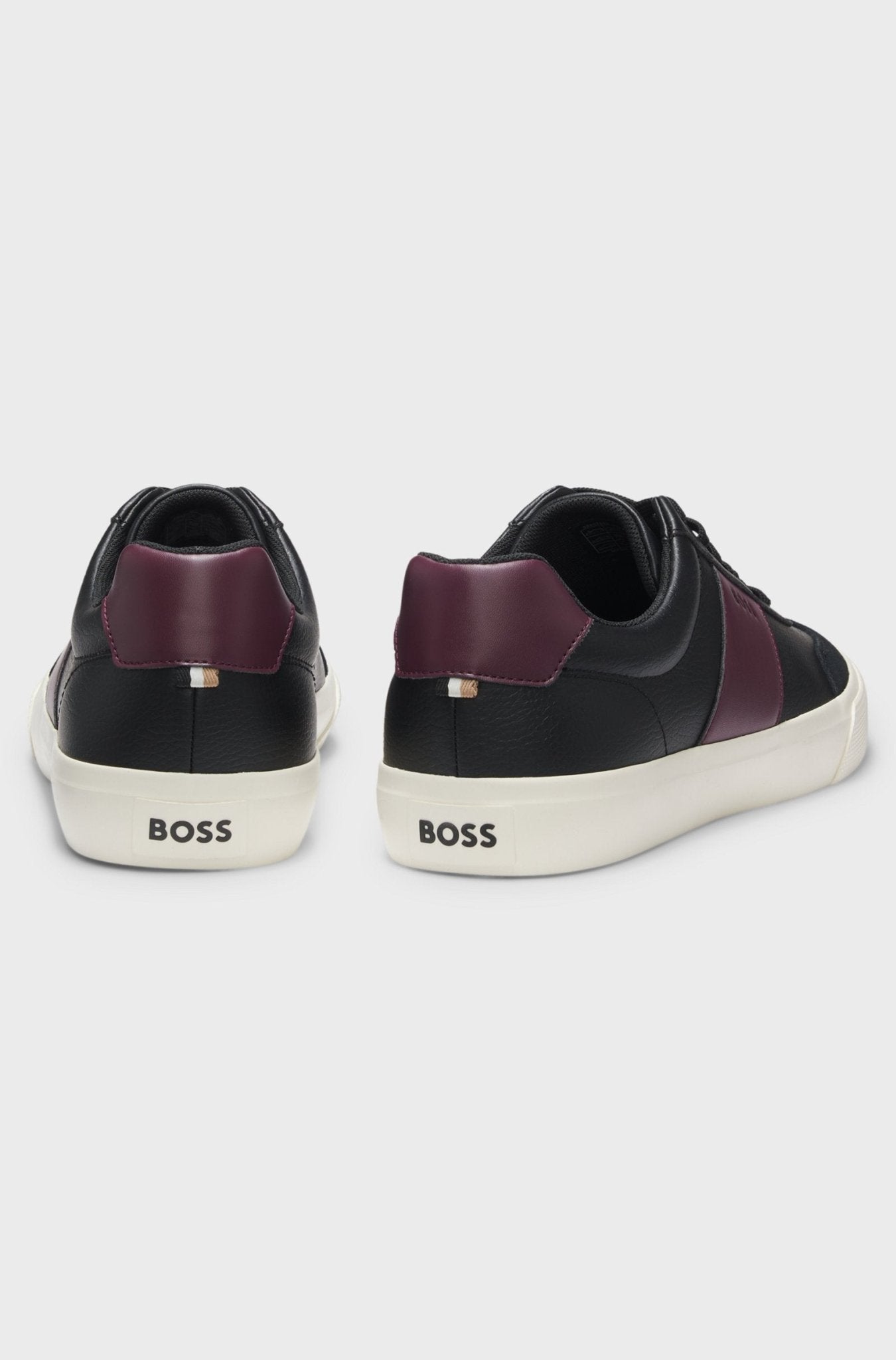 Boss Men's Grained faux - leather trainers with leather trims - Dani Dyers