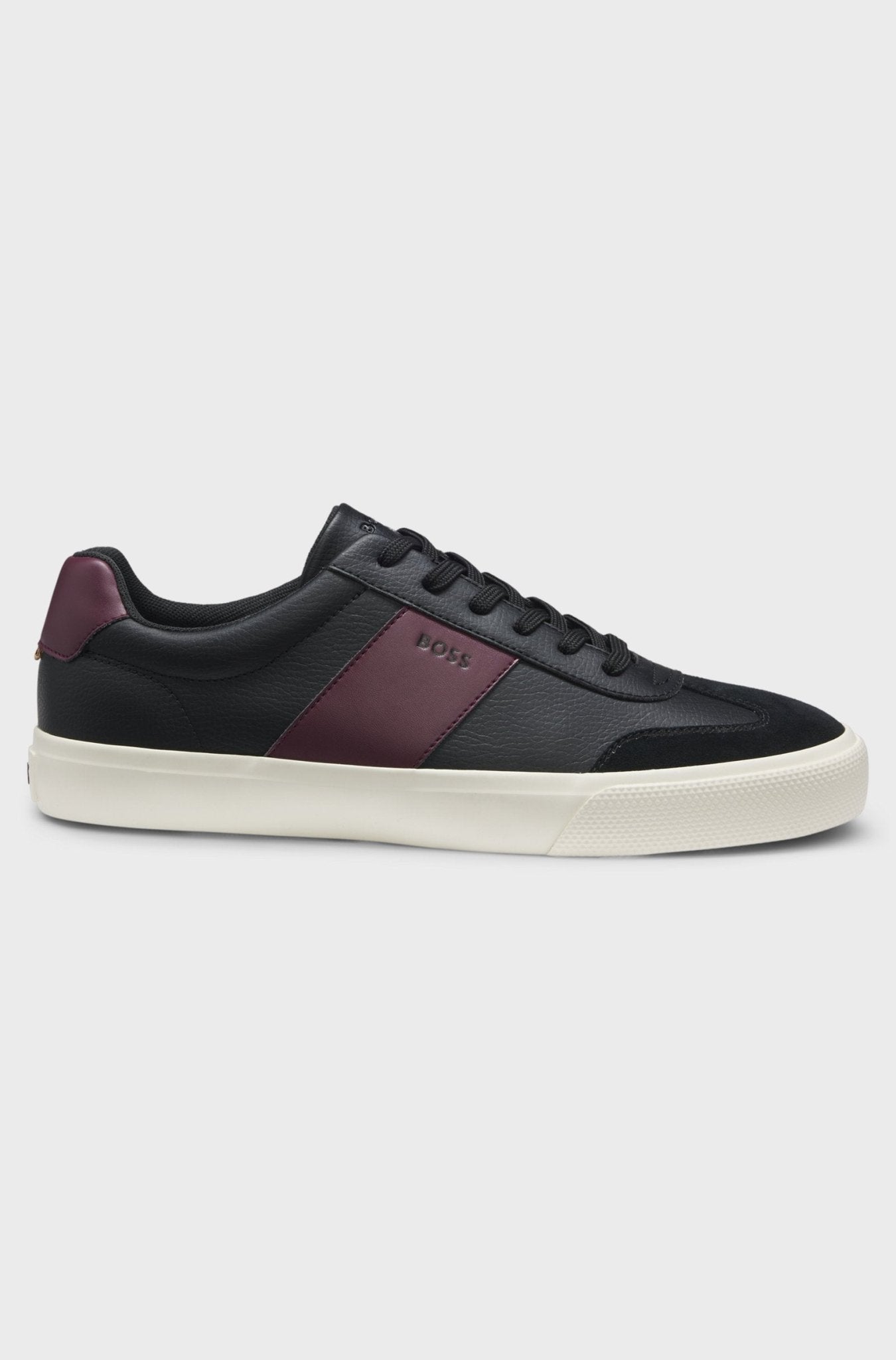 Boss Men's Grained faux - leather trainers with leather trims - Dani Dyers
