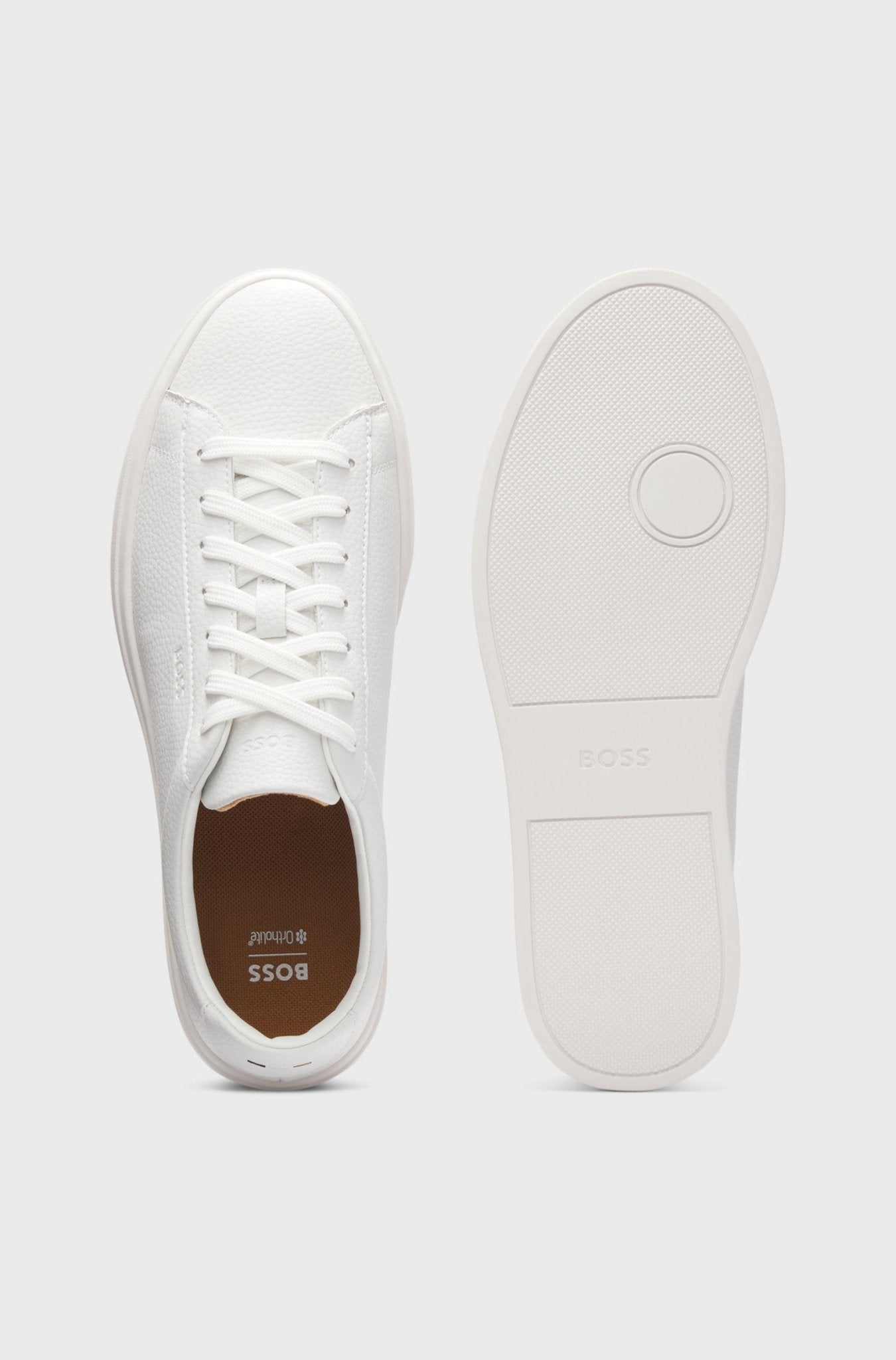 Boss Men's Grained - leather trainers with rubber sole - Dani Dyers