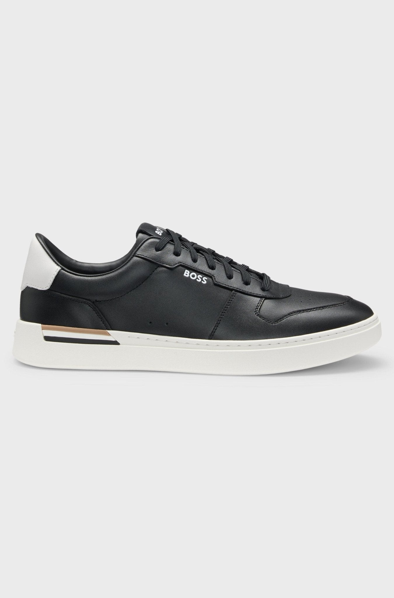 Boss Men's Leather trainers with logo details - Dani Dyers