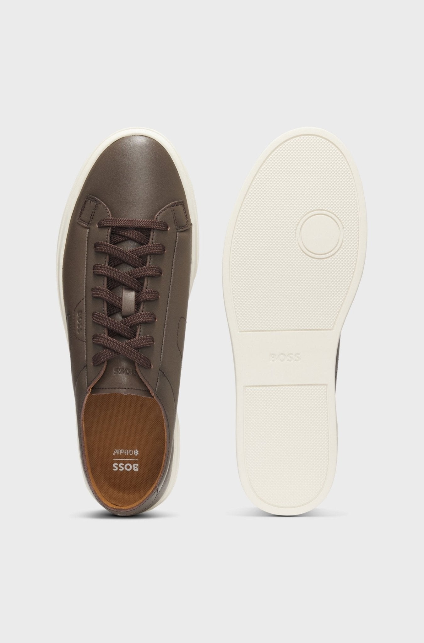 Boss Men's Low - top trainers in leather with embossed logo - Dani Dyers