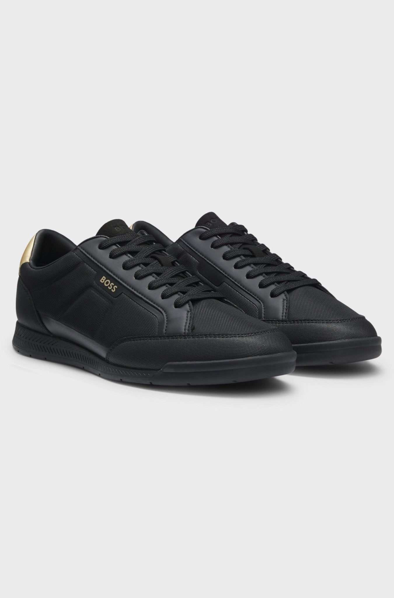 Boss Men's Mixed - material trainers with contrast back tab - Dani Dyers