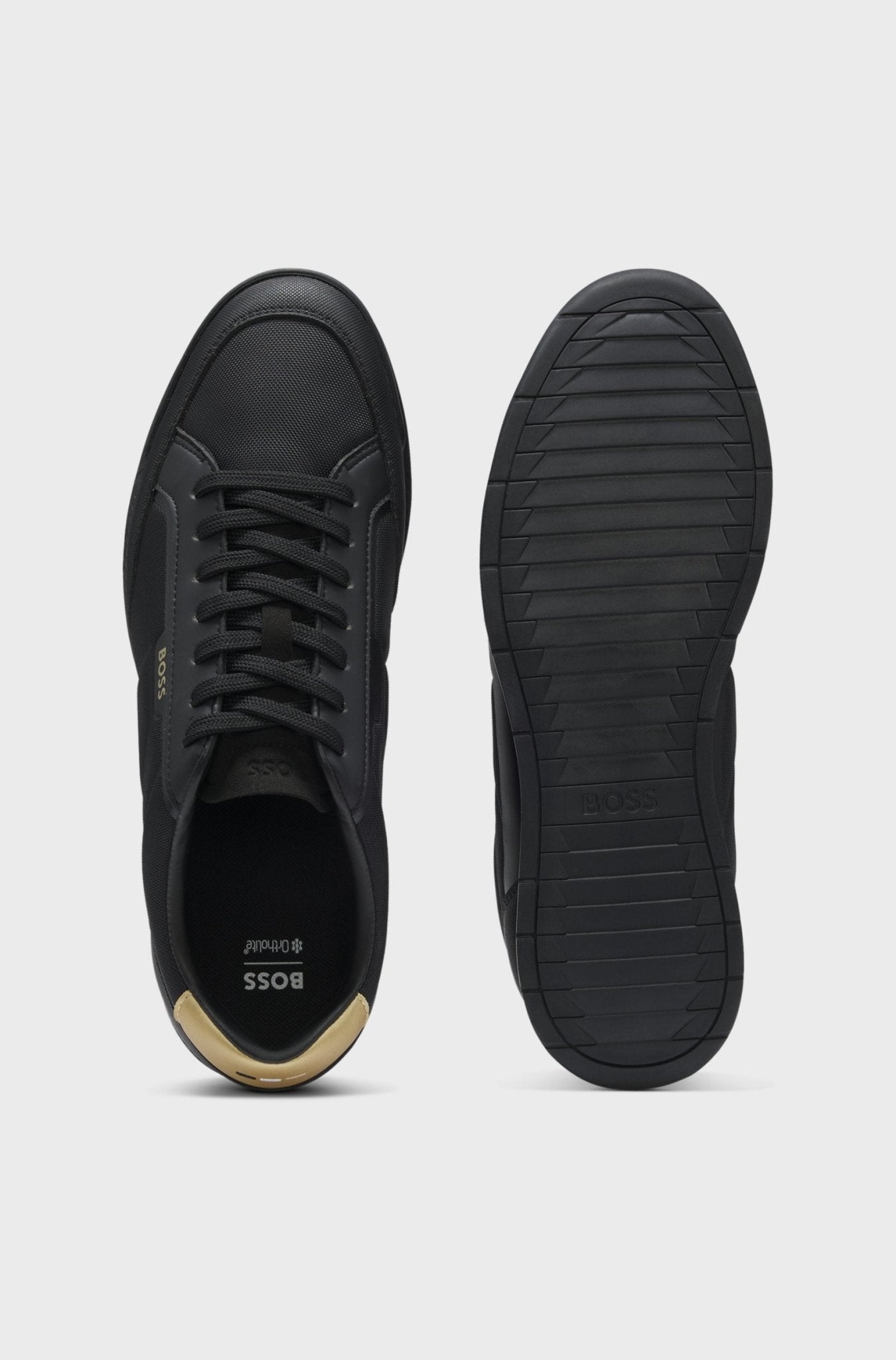 Boss Men's Mixed - material trainers with contrast back tab - Dani Dyers