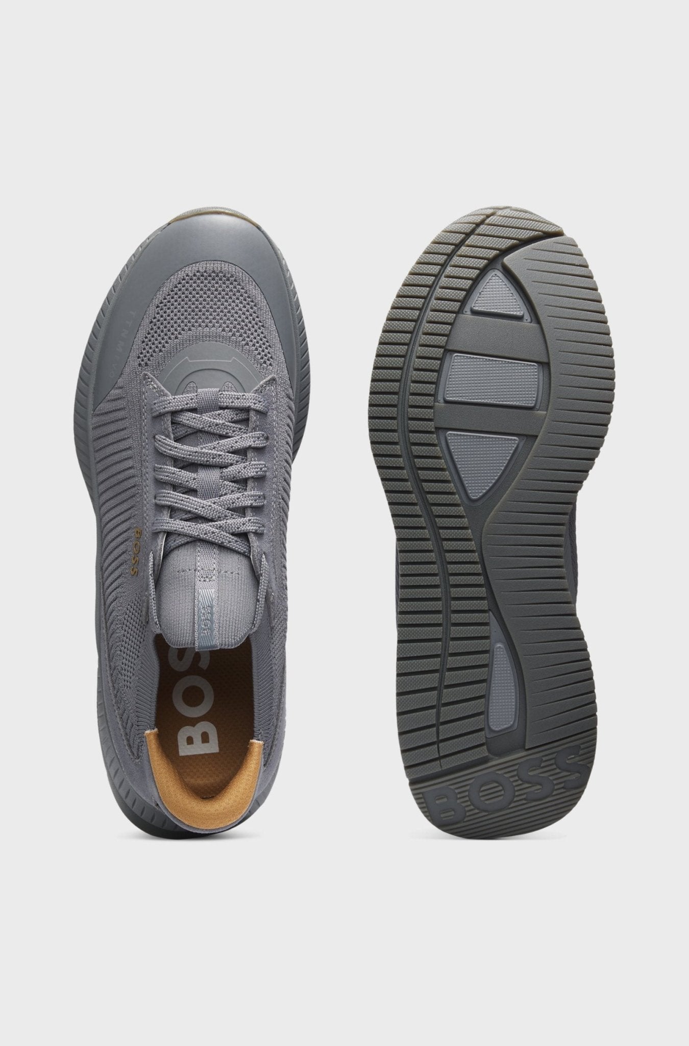 Boss Men's TTNM EVO trainers with knitted uppers and suede trims - Dani Dyers