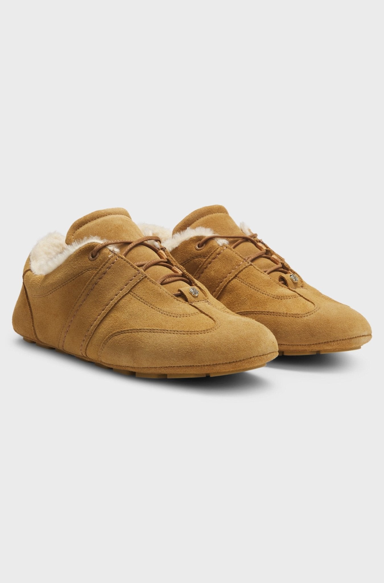 Boss Women's BOSS x Steiff suede trainers with teddy - fabric trims - Dani Dyers