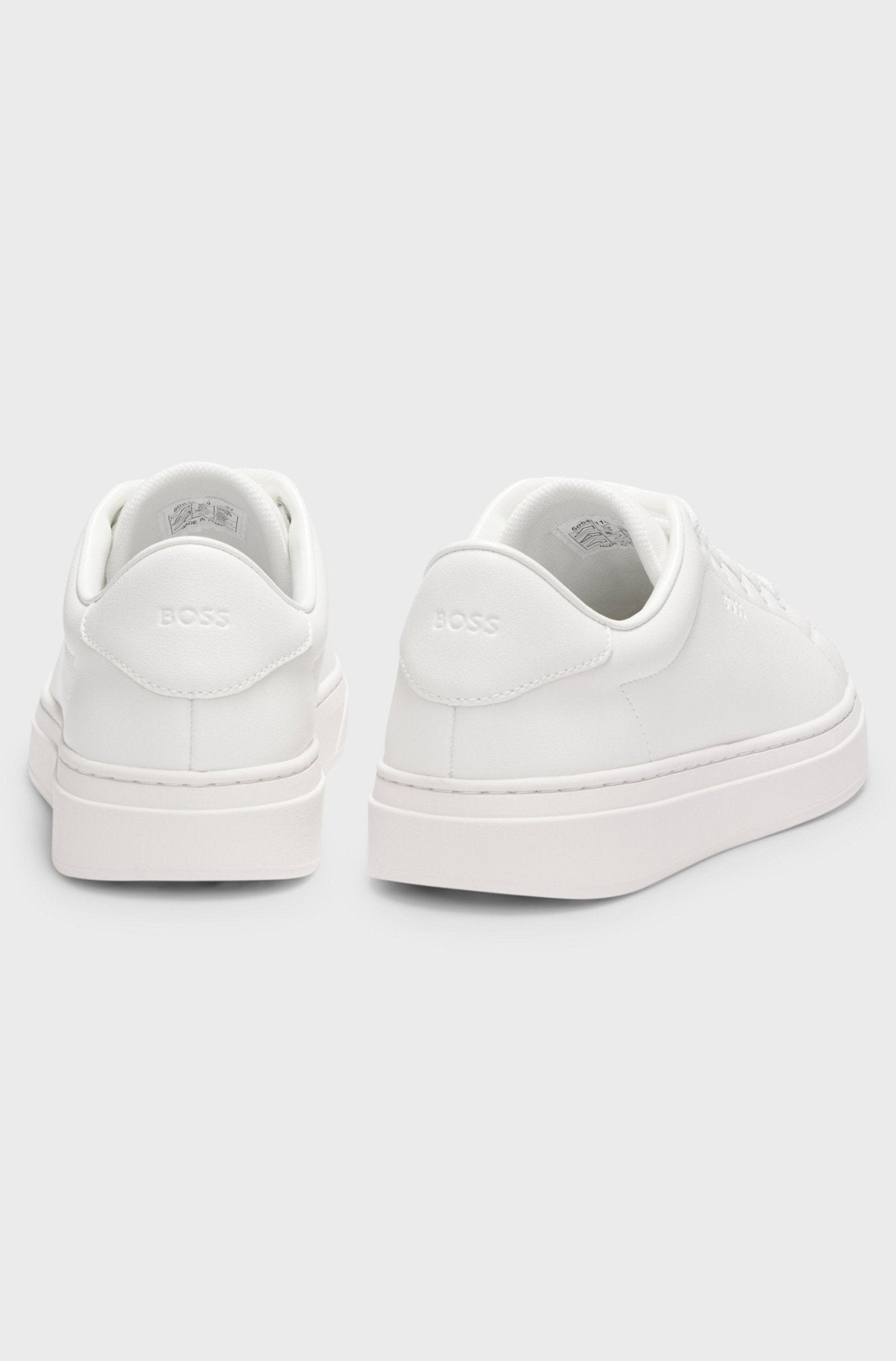 Boss Women's Leather trainers with embossed logos - Dani Dyers
