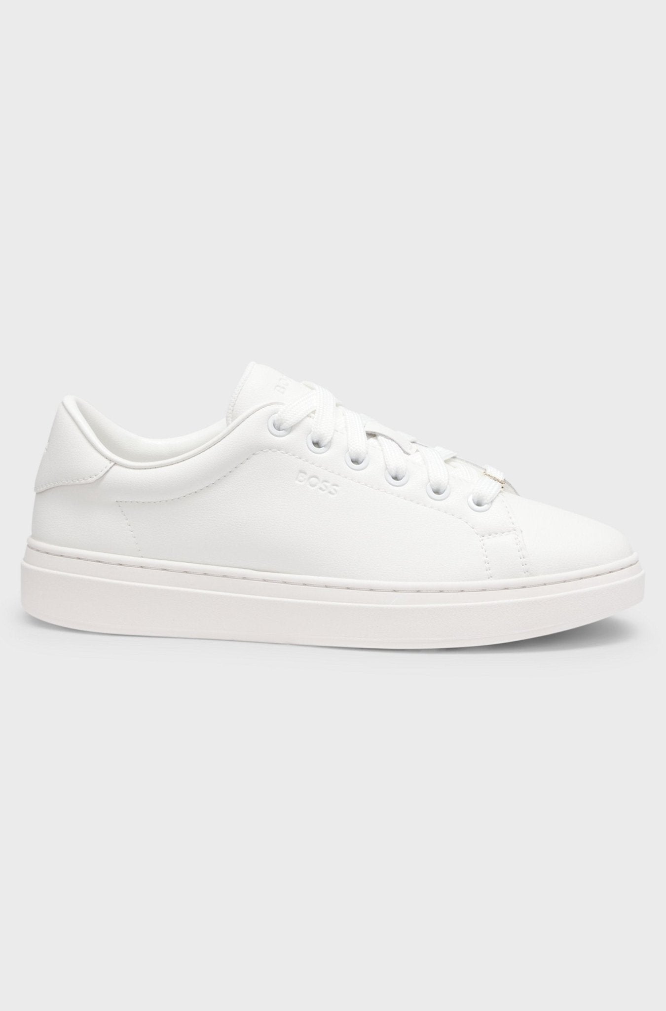 Boss Women's Leather trainers with embossed logos - Dani Dyers