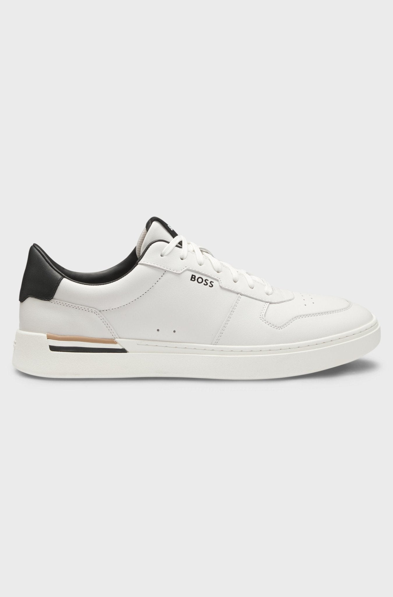 Boss Women's Leather trainers with logo details - Dani Dyers
