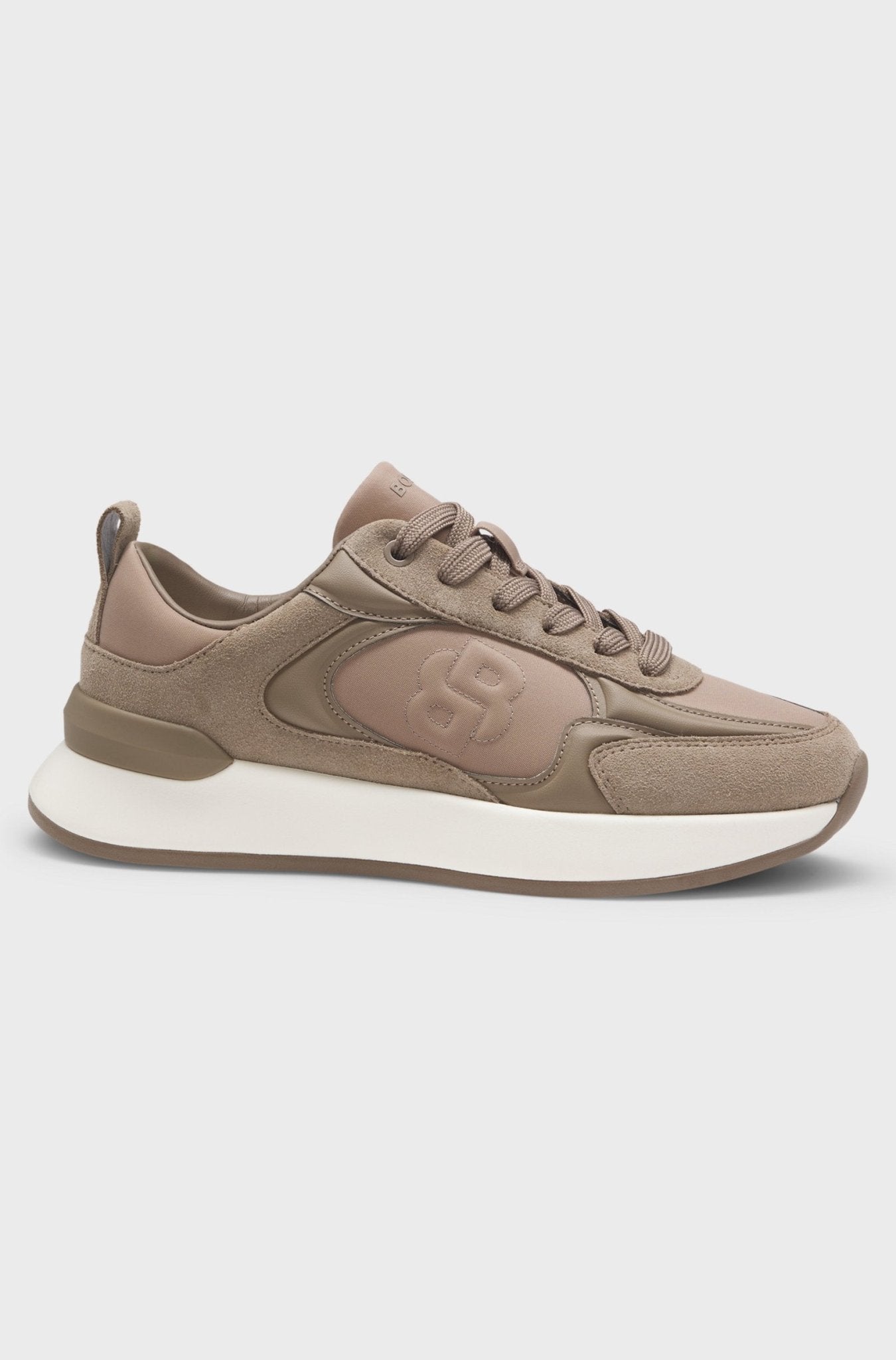 Boss Women's Suede - trim trainers with Double B monogram - Dani Dyers