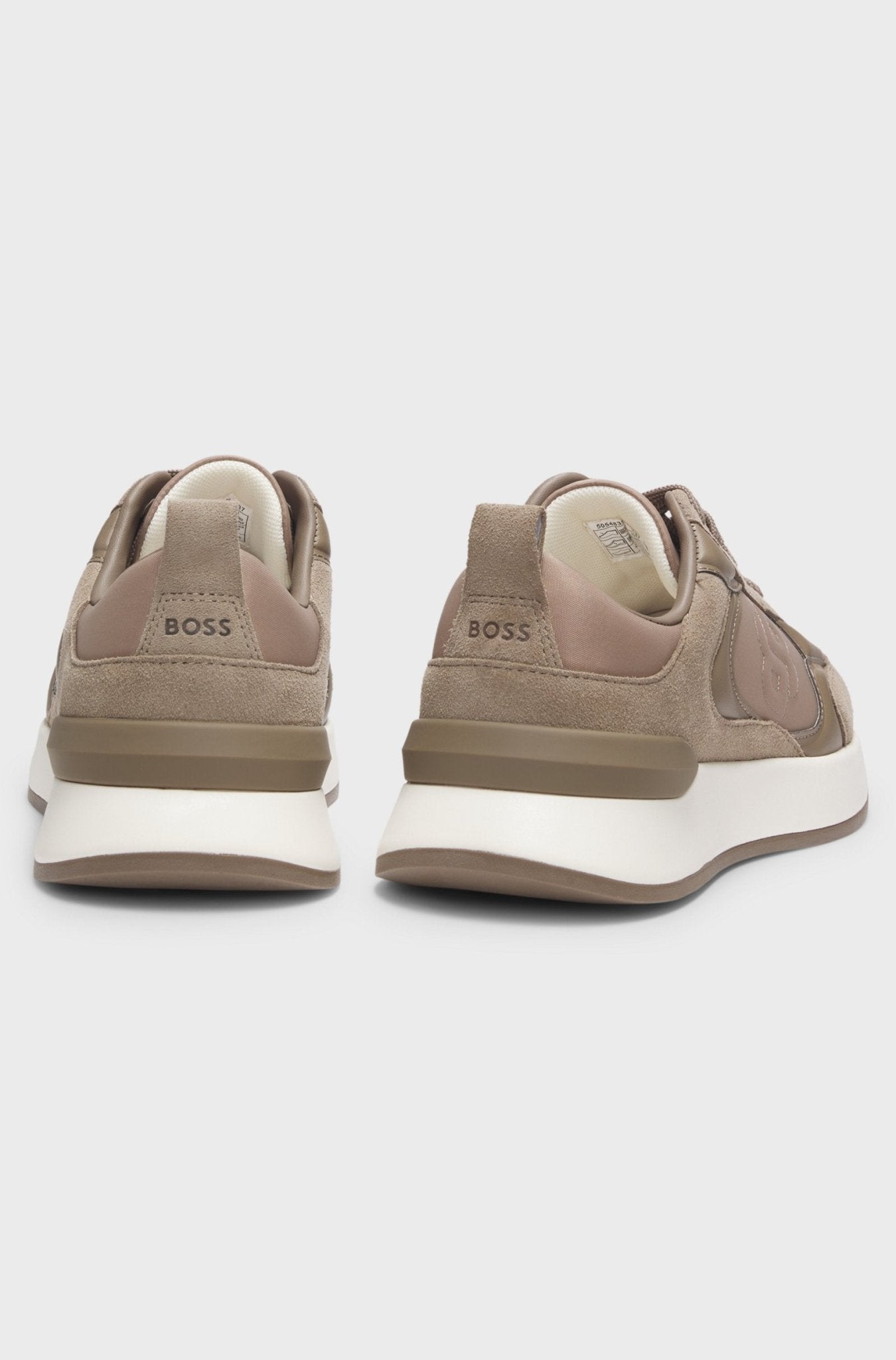 Boss Women's Suede - trim trainers with Double B monogram - Dani Dyers