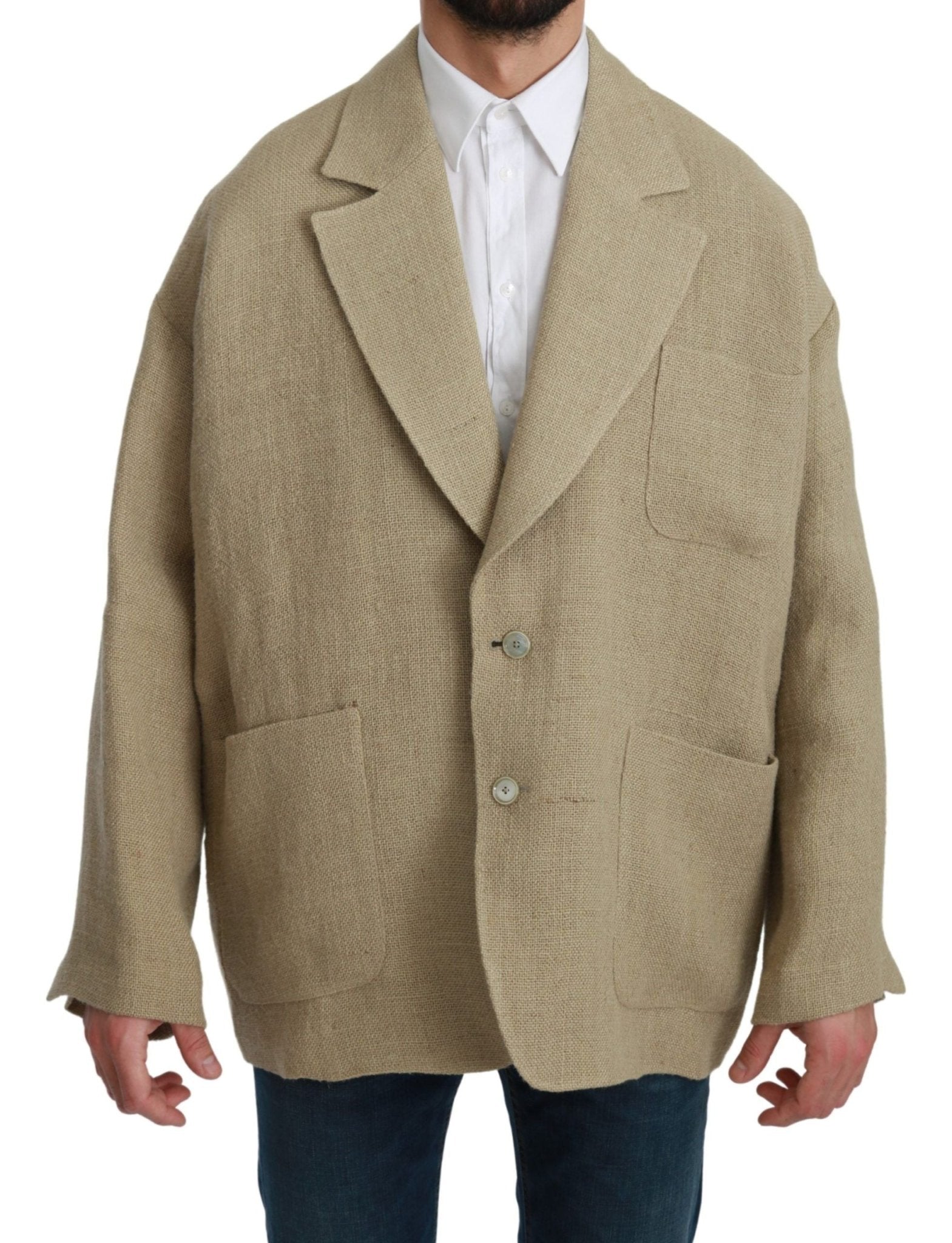 Dolce & Gabbana Beige Jacket Coat 100% Jute Blazer Coat - Dani Dyers