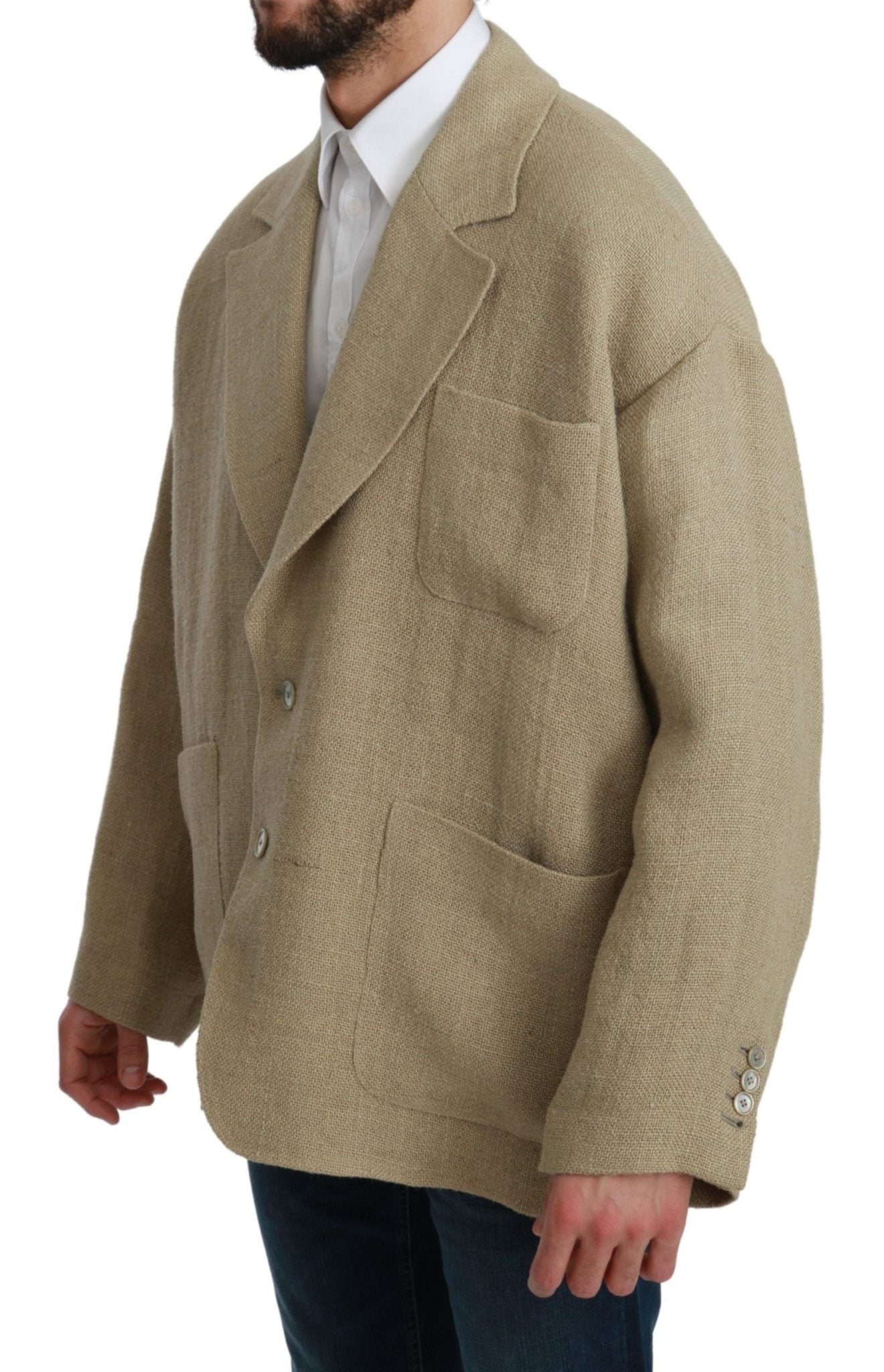 Dolce & Gabbana Beige Jacket Coat 100% Jute Blazer Coat - Dani Dyers