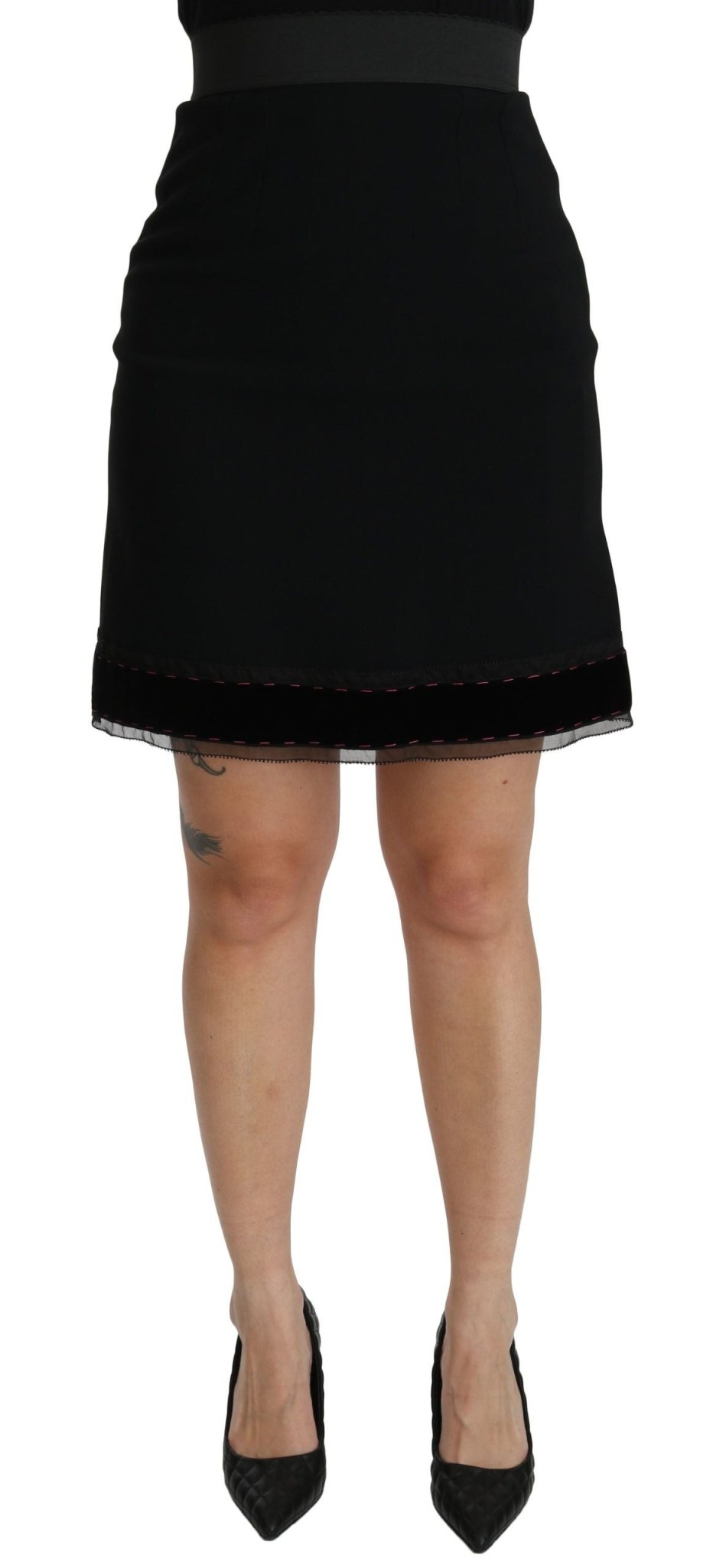 Dolce & Gabbana Black A - line High Waist Mini Viscose Skirt - Dani Dyers