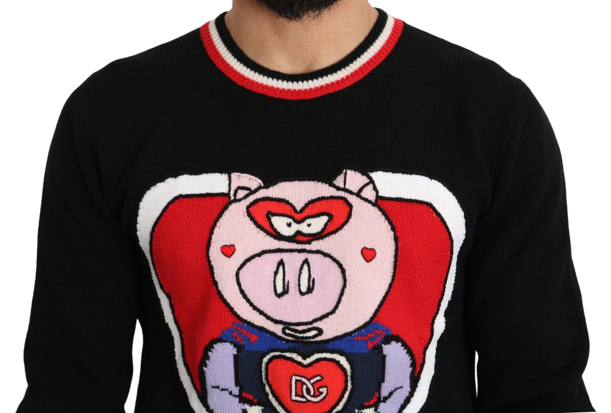Dolce & Gabbana Black Cashmere Pig of the Year Pullover Sweater - Dani Dyers