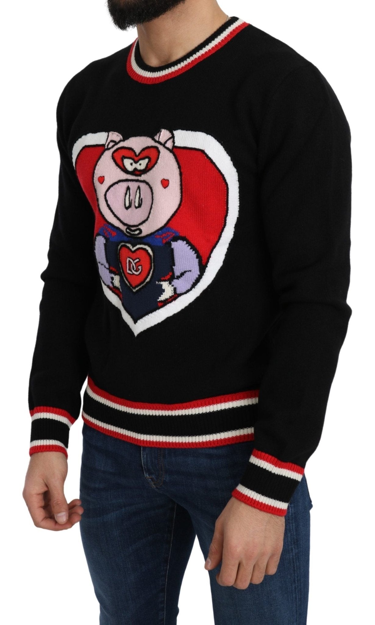 Dolce & Gabbana Black Cashmere Pig of the Year Pullover Sweater - Dani Dyers