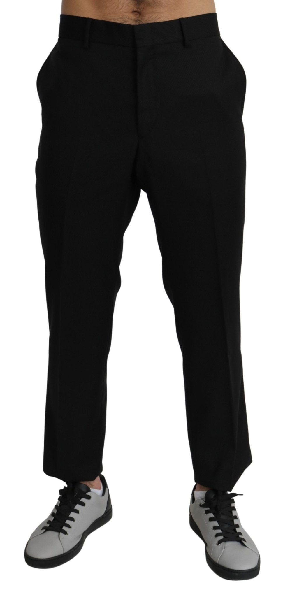 Dolce & Gabbana Black Cotton Wool Formal Dress Pants - Dani Dyers
