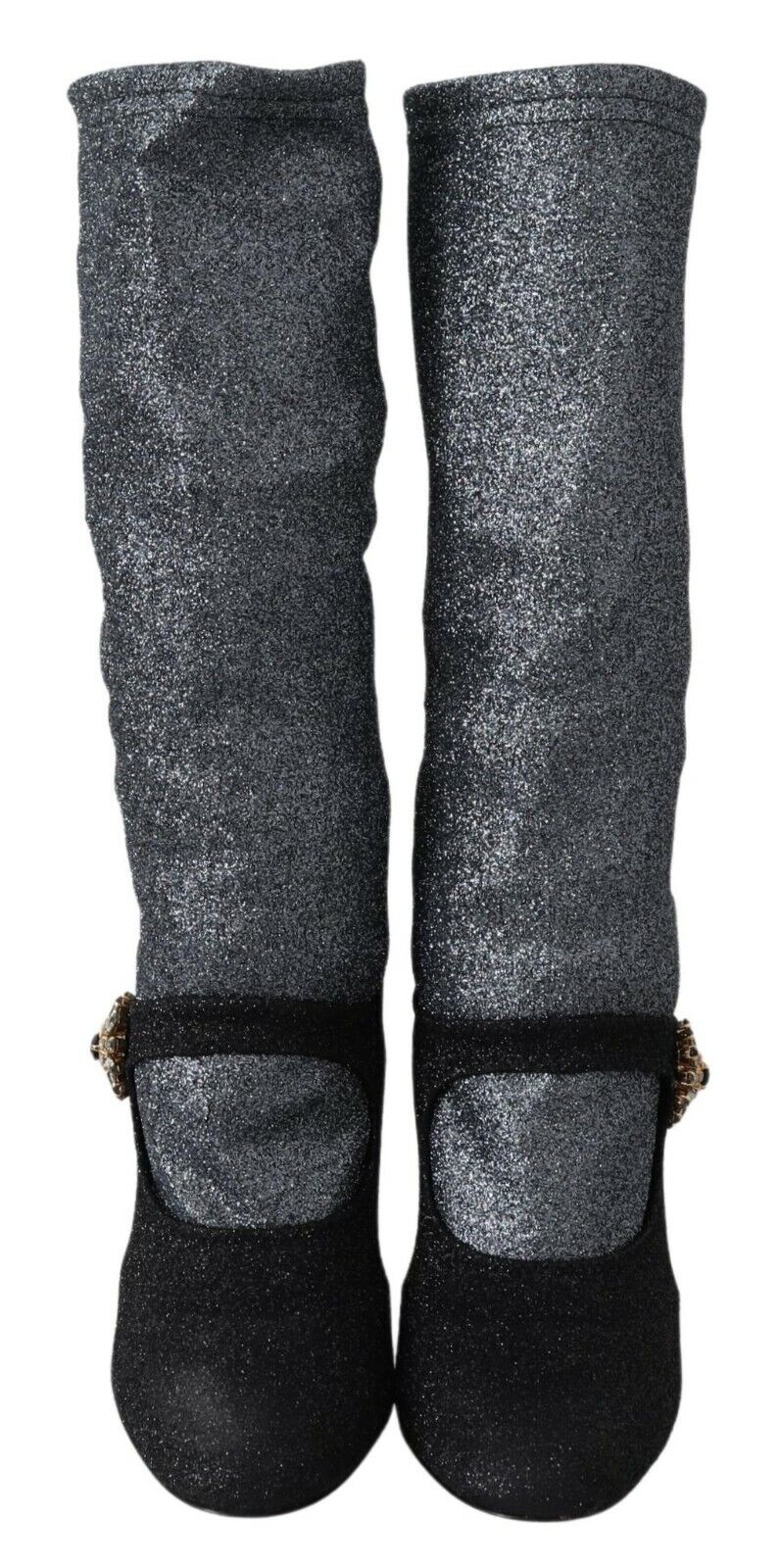 Dolce & Gabbana Black Crystal Mary Janes Booties Shoes - Dani Dyers