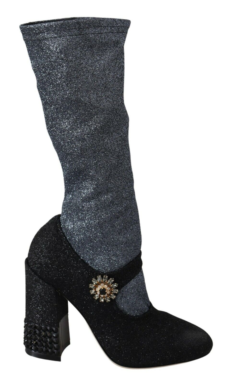 Dolce & Gabbana Black Crystal Mary Janes Booties Shoes - Dani Dyers