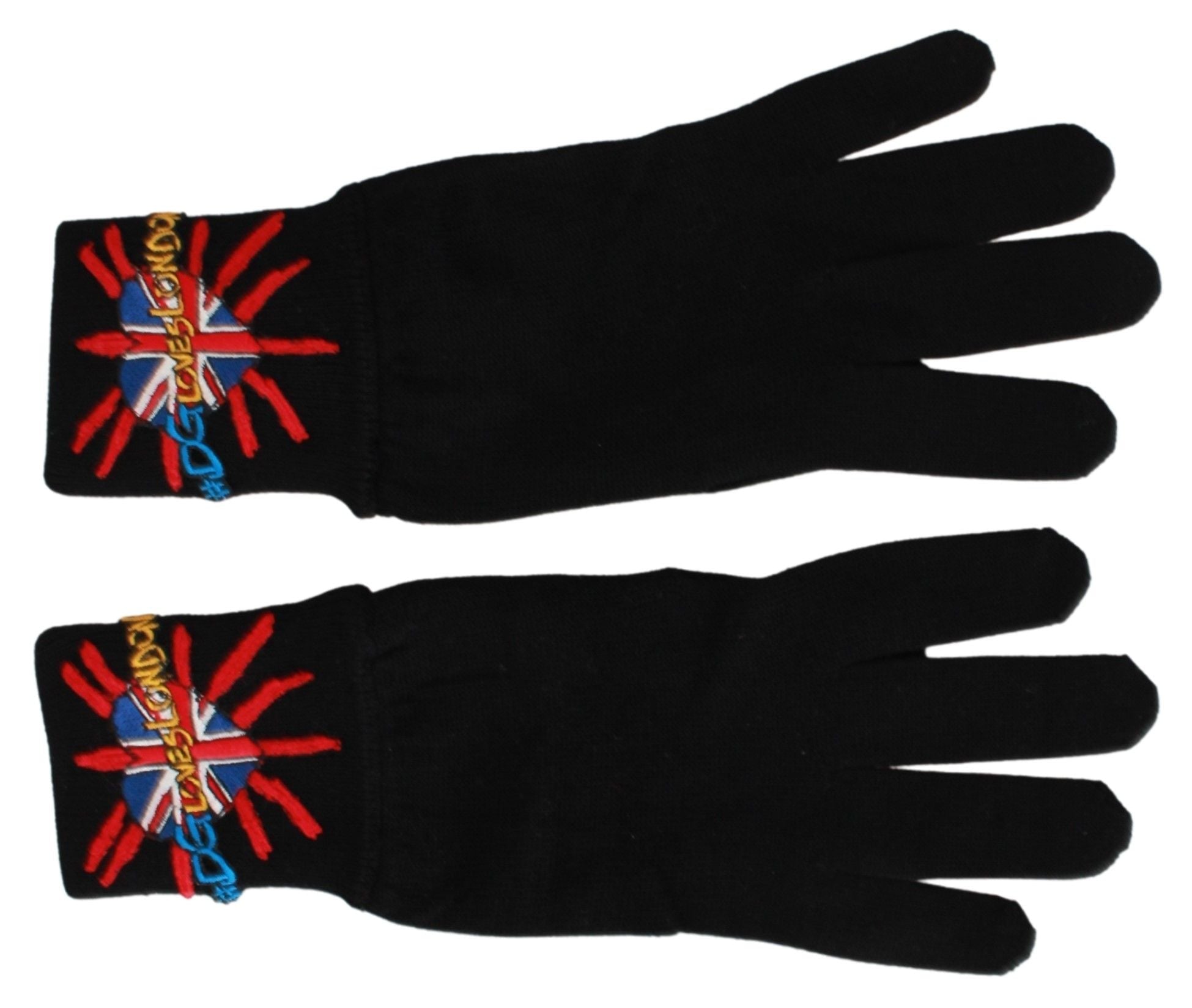 Dolce & Gabbana Black DGLovesLondon Embroidered Wool Gloves - Dani Dyers