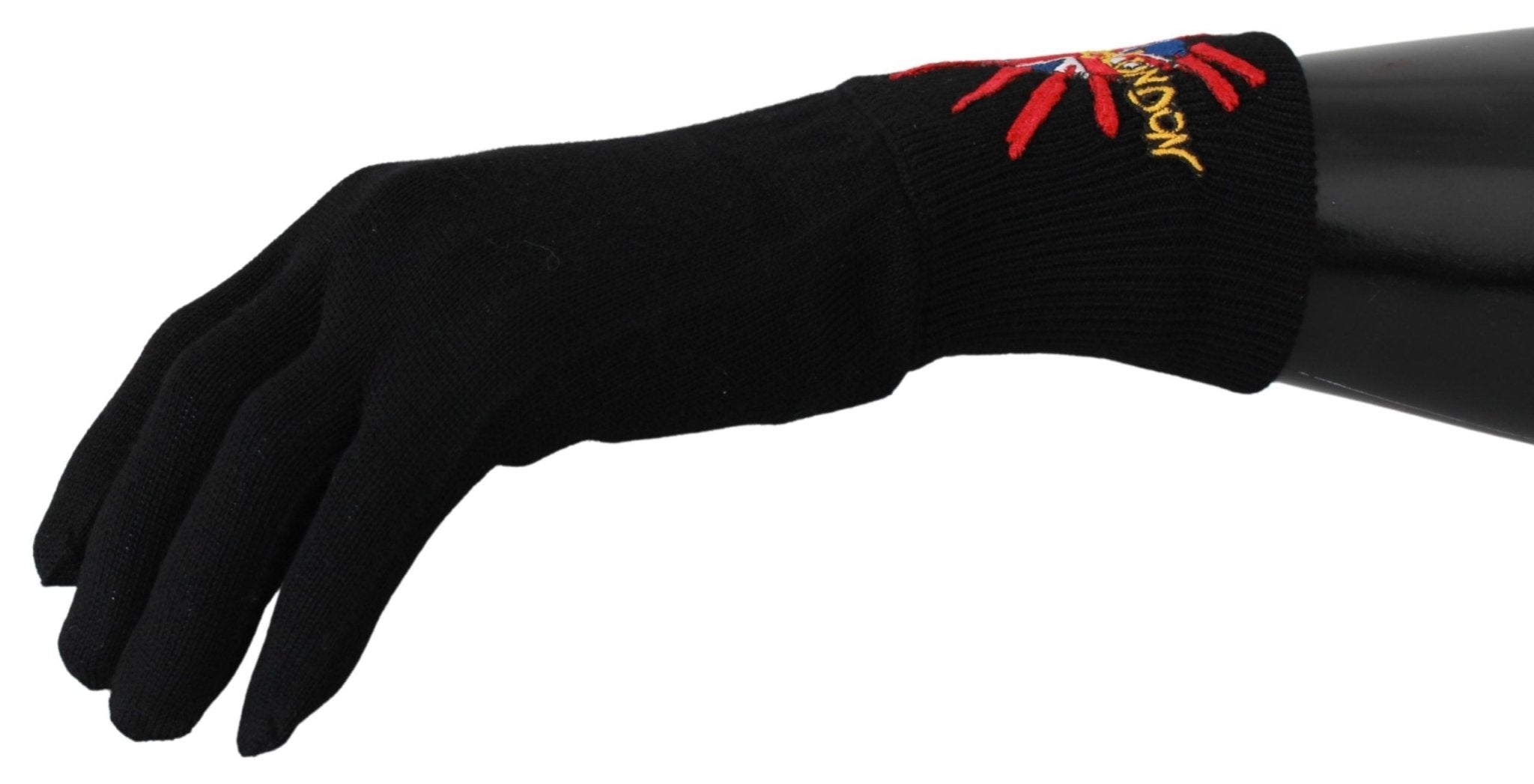 Dolce & Gabbana Black DGLovesLondon Embroidered Wool Gloves - Dani Dyers