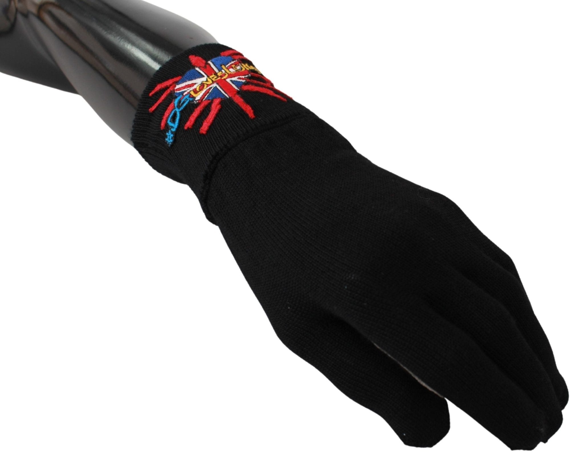 Dolce & Gabbana Black DGLovesLondon Embroidered Wool Gloves - Dani Dyers